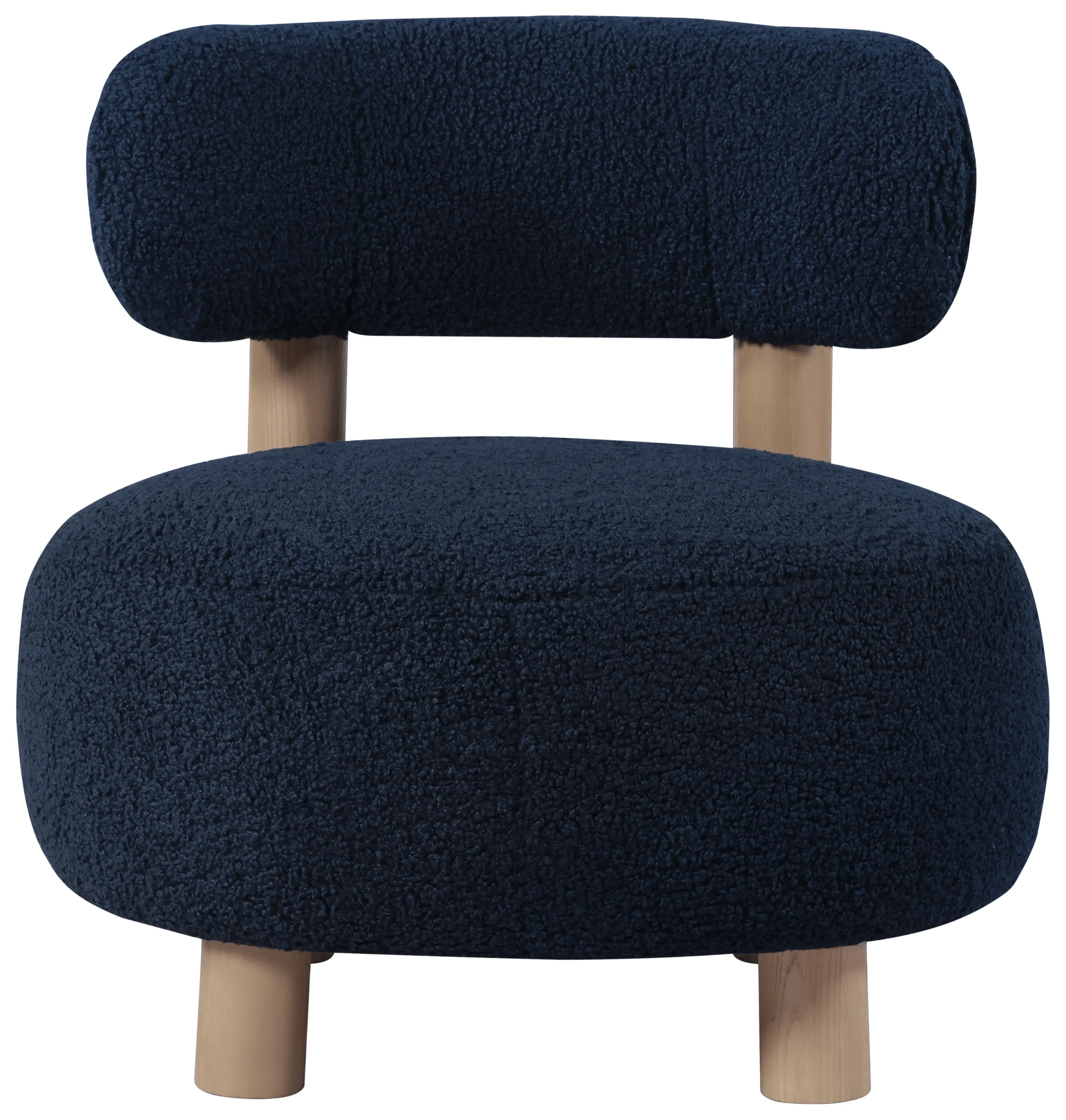 Zonie Dark Blue Boucle Round Accent Chair-3