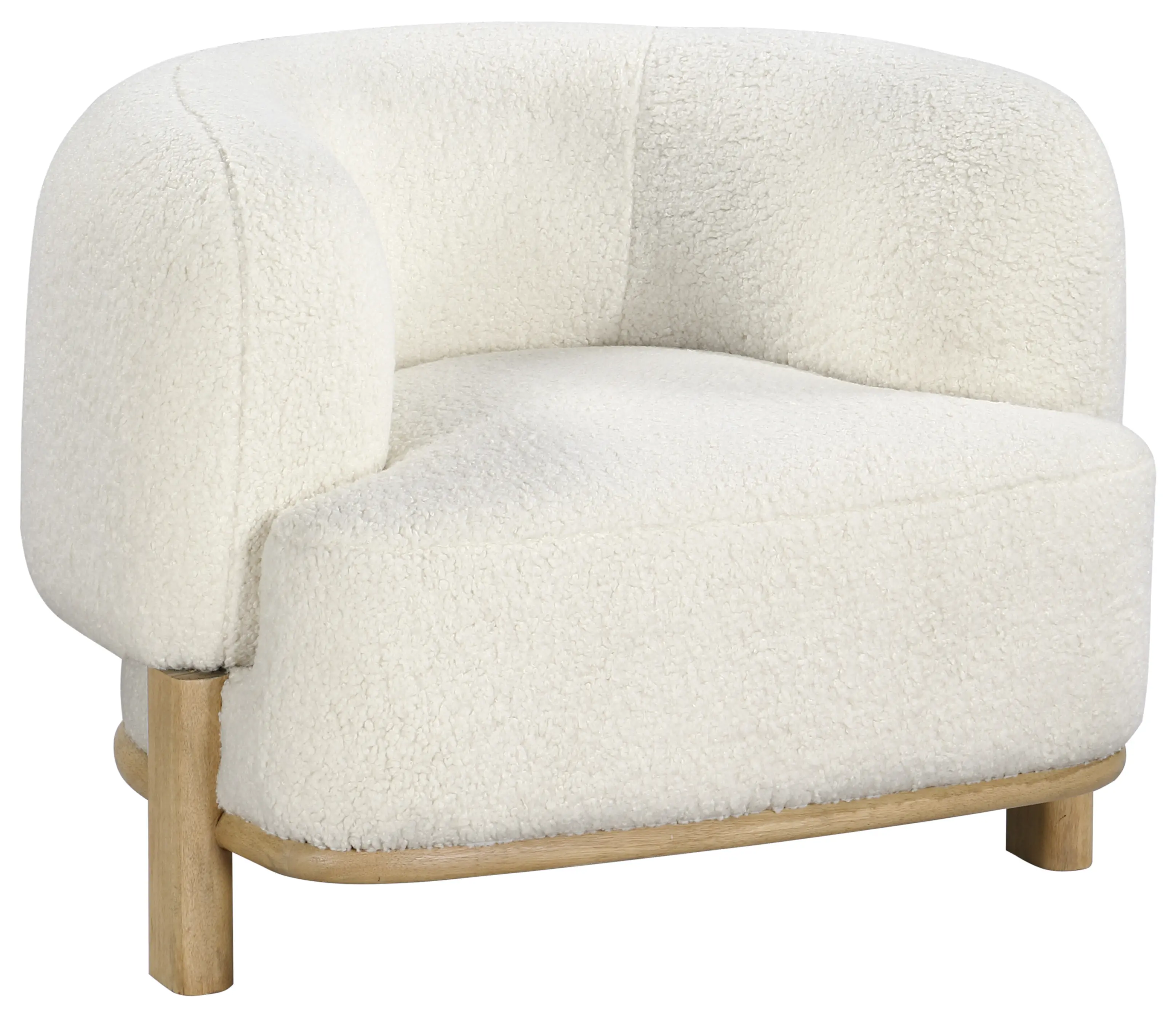 Lawler Ivory Boucle Barrel Accent Chair-1