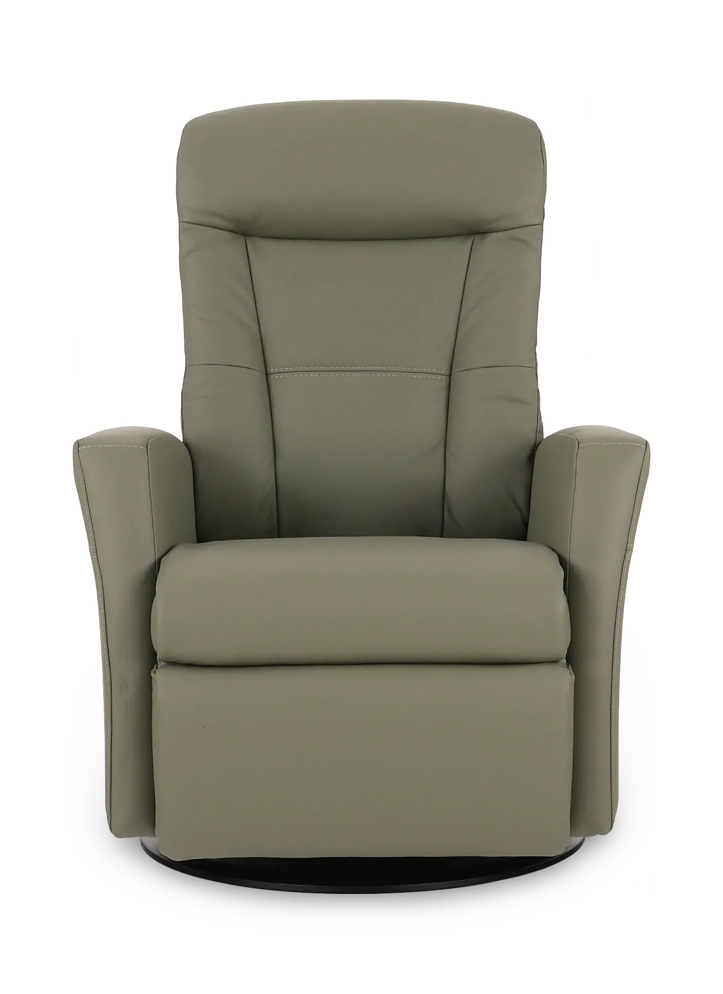 Grove Olive Standard Leather Swivel Glider Power Recliner with Adjustable Headrest-4