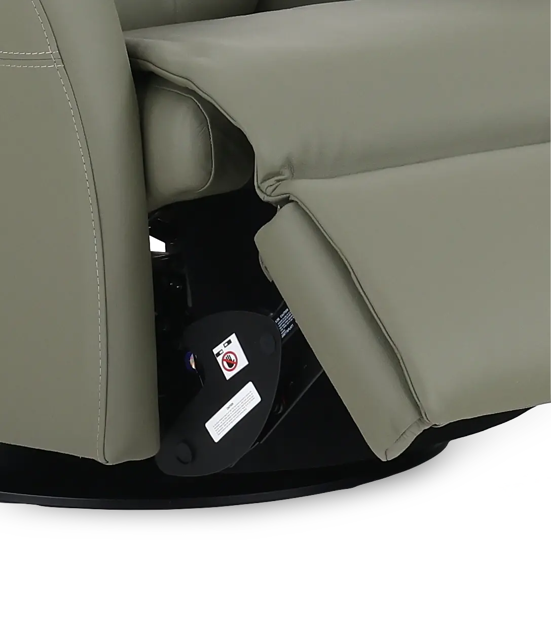 Grove Olive Standard Leather Swivel Glider Power Recliner with Adjustable Headrest-8