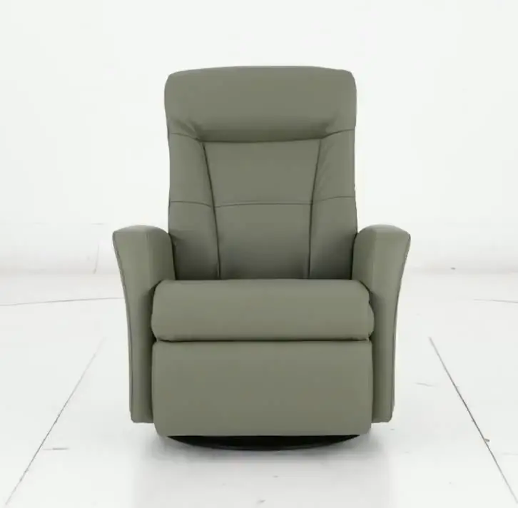 Grove Olive Large Leather Swivel Glider Power Recliner with Adjustable Headrest-12