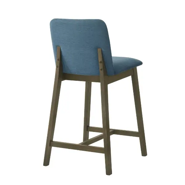 LCALBAPBCB26 Allin Dark Brown and Peacock Blue Upholstered Bar Stool-5