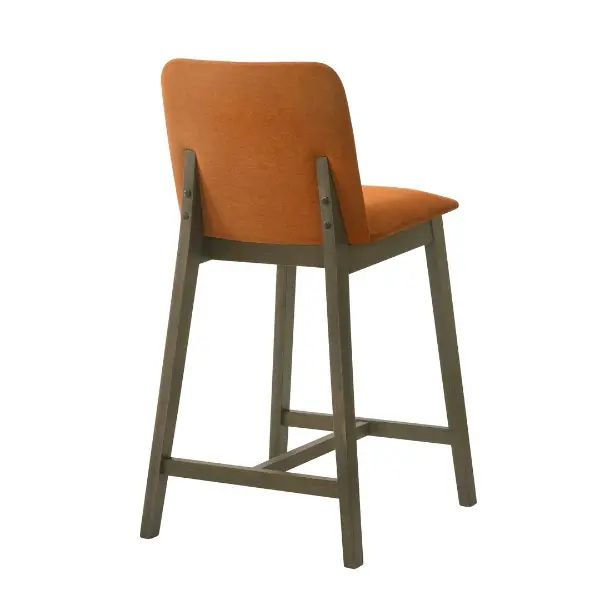 LCALBATTCB26 Allin Dark Brown and Terracotta Orange Upholstered Bar Stool-5