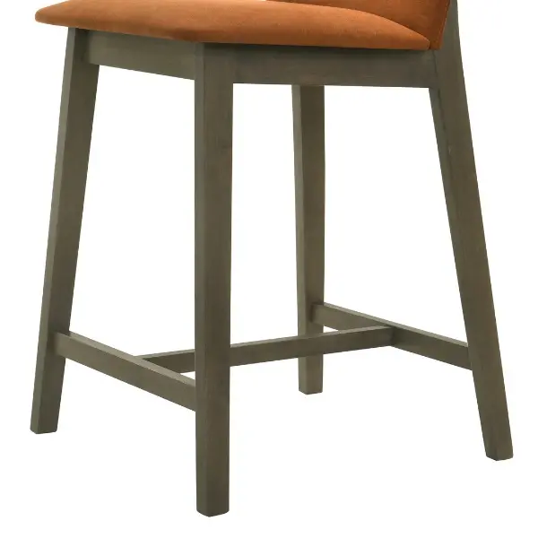 LCALBATTCB26 Allin Dark Brown and Terracotta Orange Upholstered Bar Stool-7