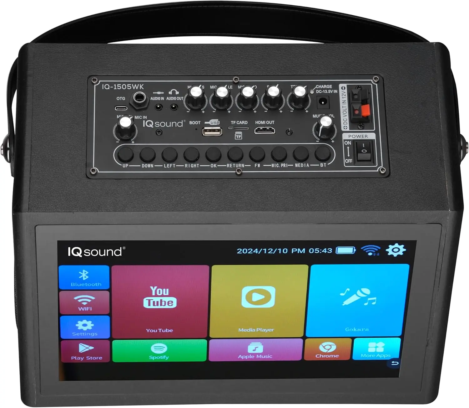 IQ-1505WK Supersonic Black IQ Sound Portable Karaoke System-4