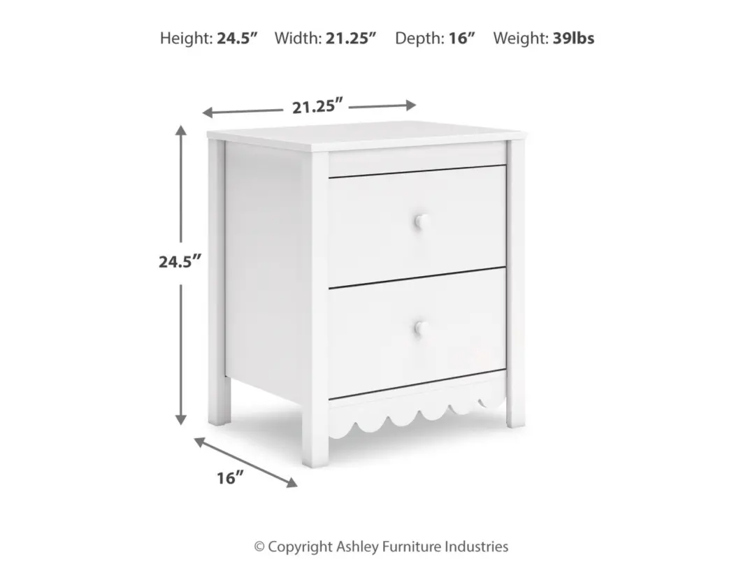 Hallityn Two Drawer Nightstand-9
