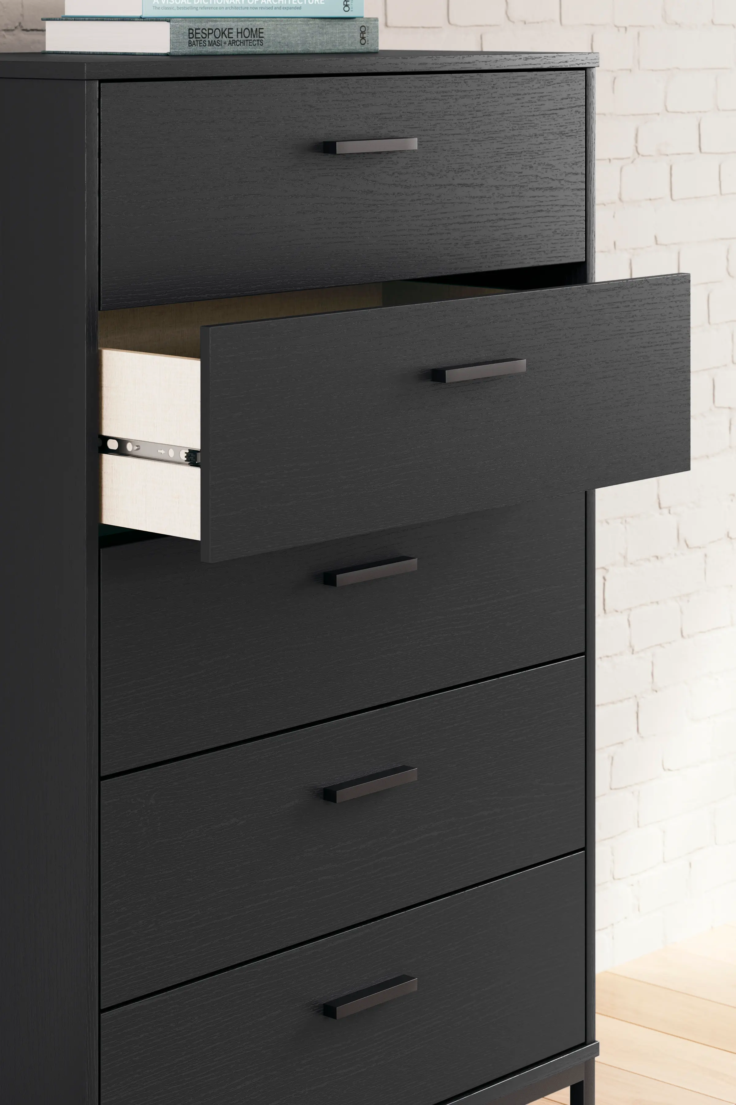 Socalle Black Five Drawer Chest-2