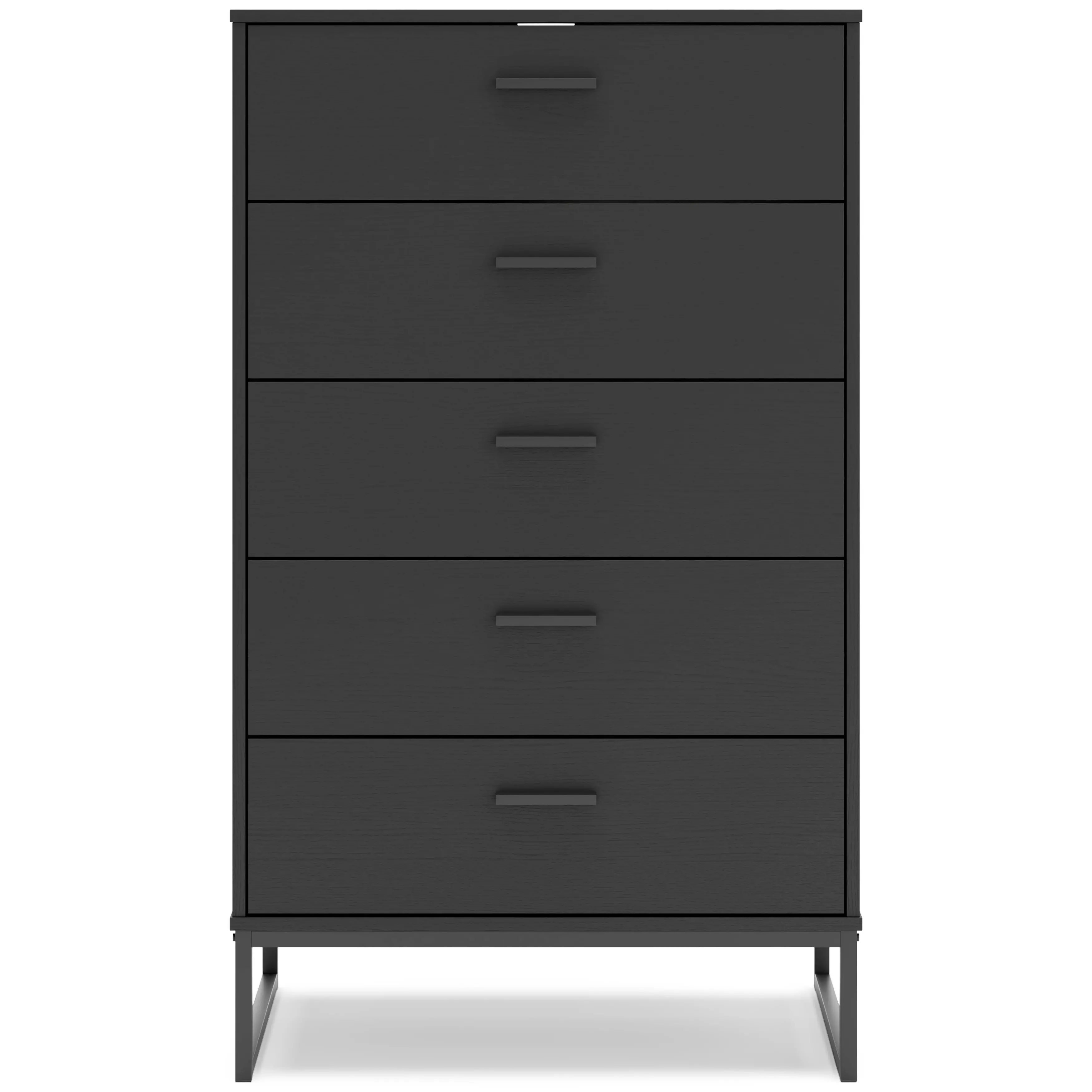 Socalle Black Five Drawer Chest-4