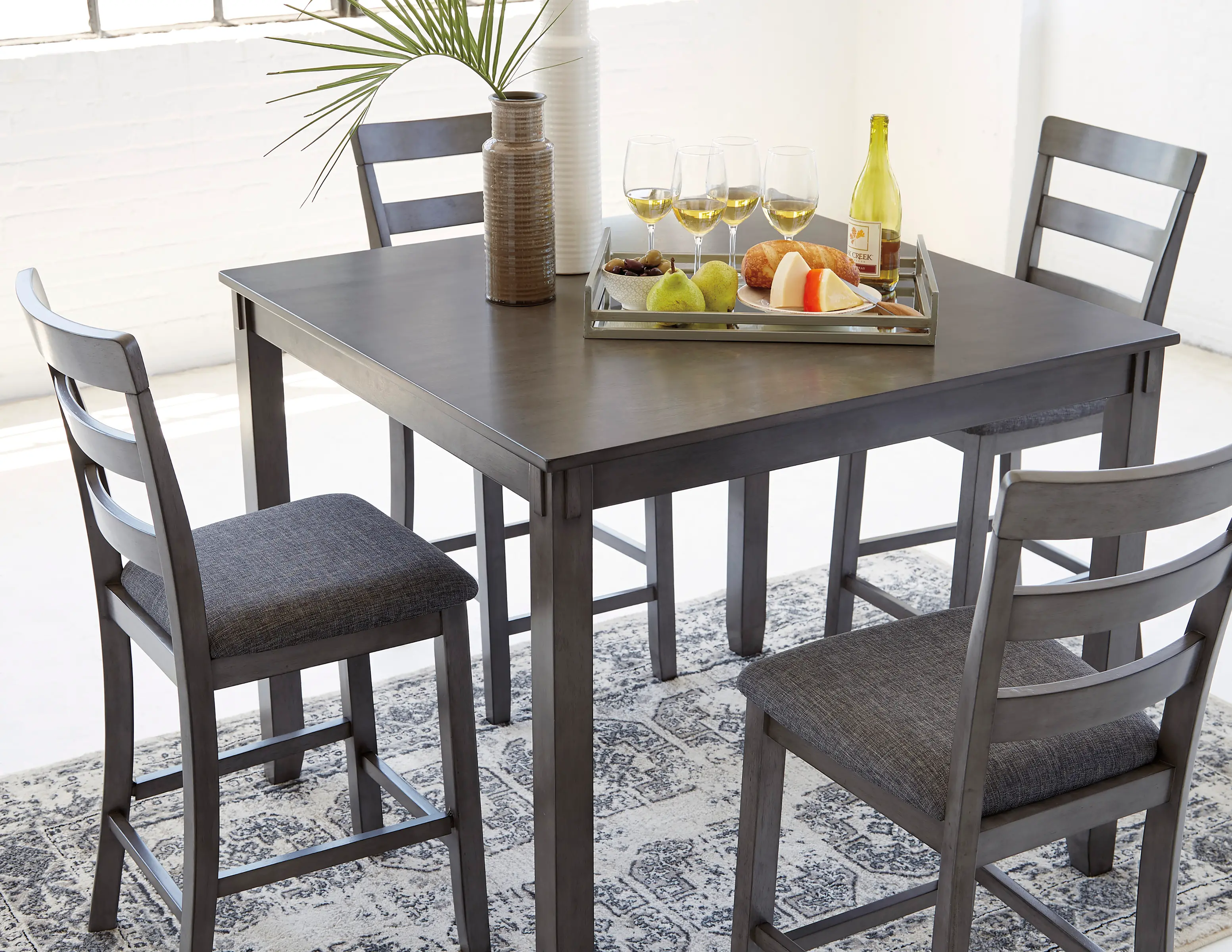 Bridson Square Counter Height Table and Barstool Set-3