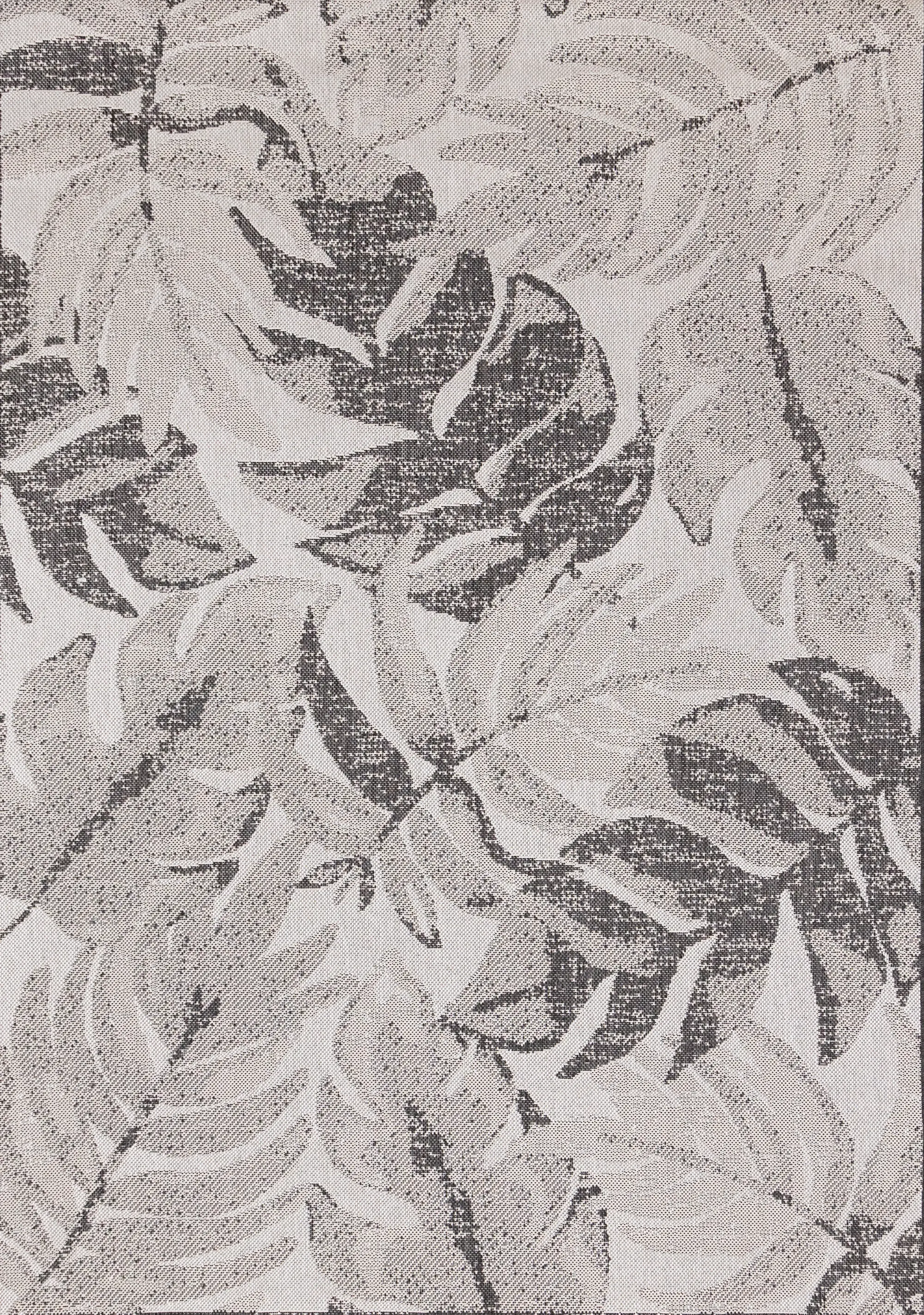 19136/08 160230 Jasper 5 x 7 Gray Botanical Leaves Indoor-Outdoor Rug-1