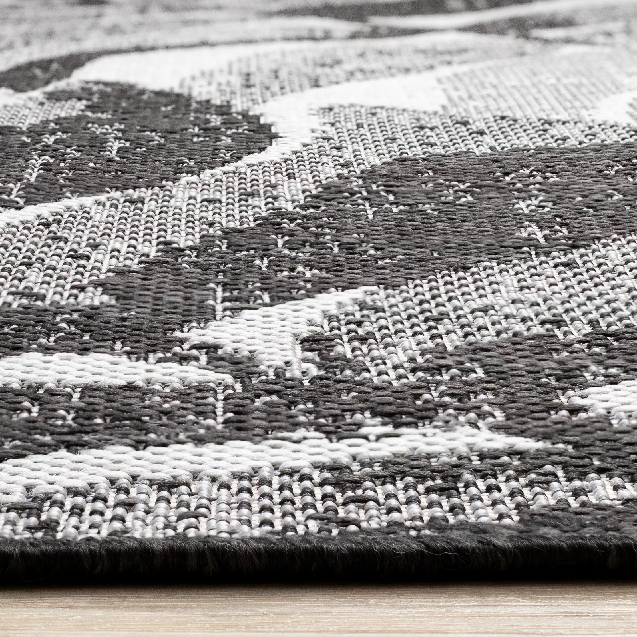 19136/08 160230 Jasper 5 x 7 Gray Botanical Leaves Indoor-Outdoor Rug-4