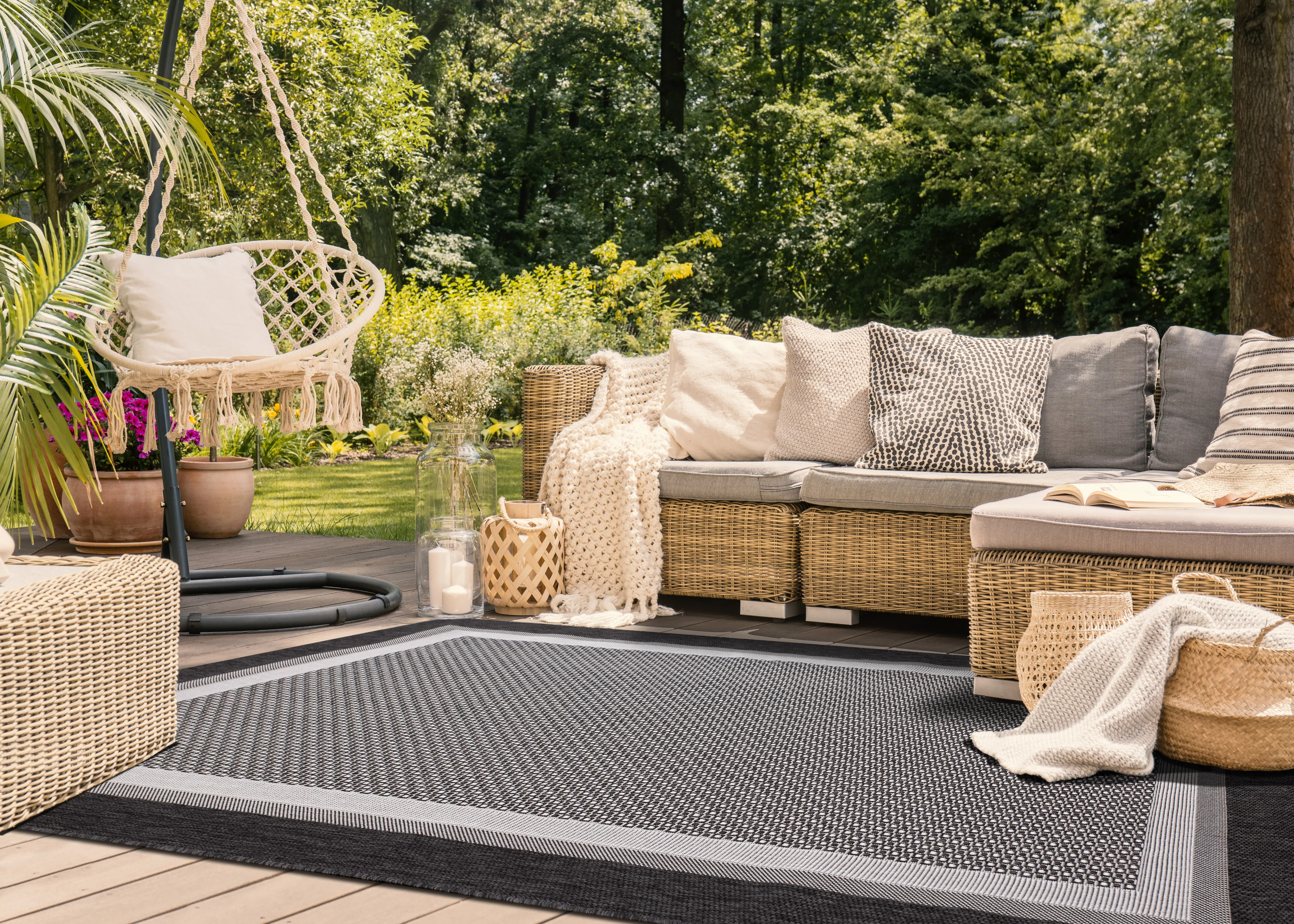 19199/80 160230 Jasper 5 x 7 Gray Flatweave Outdoor Rug-2