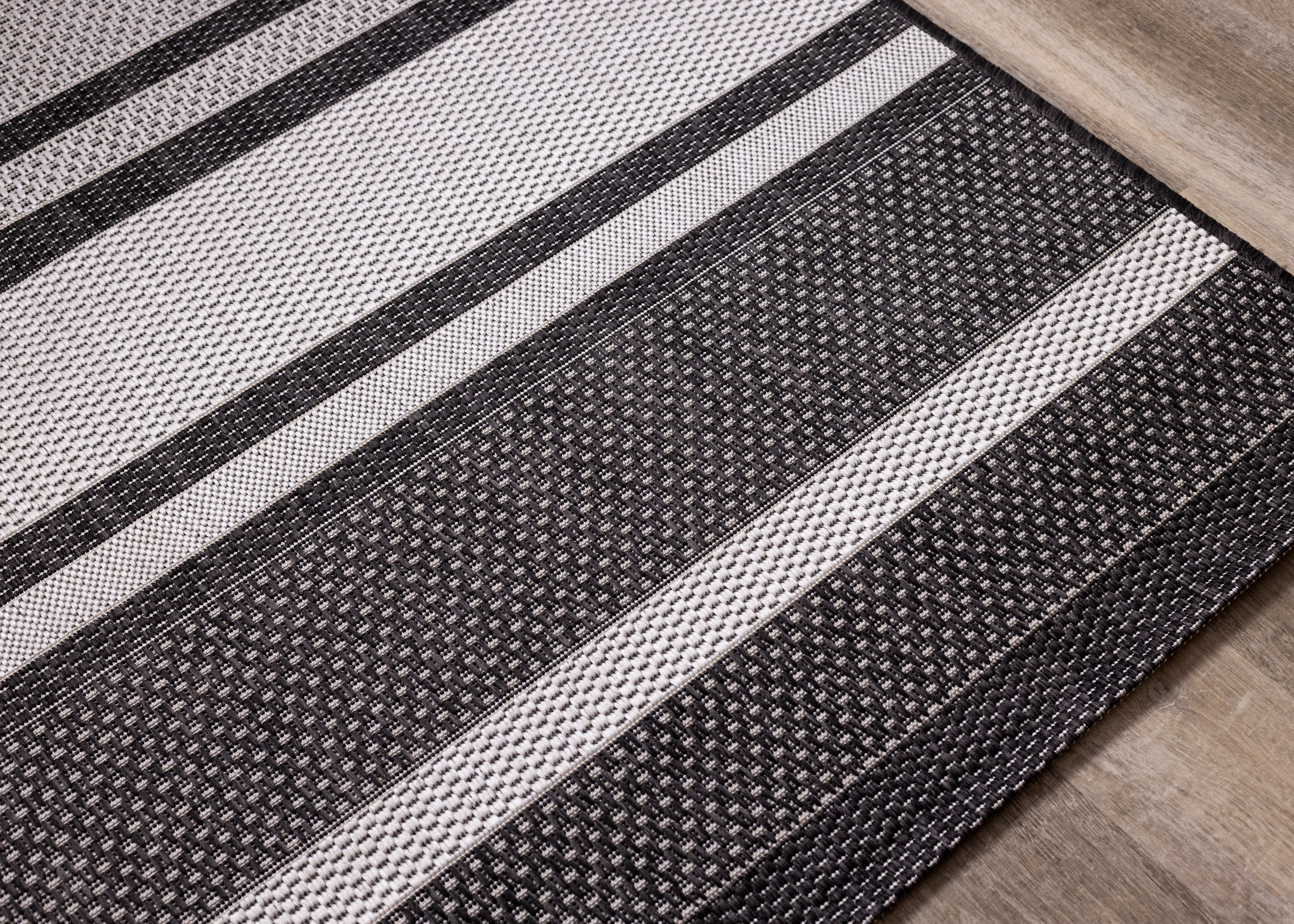 19262/80 160230 Jasper 5 x 7 Gray Striped Outdoor Area Rug-3
