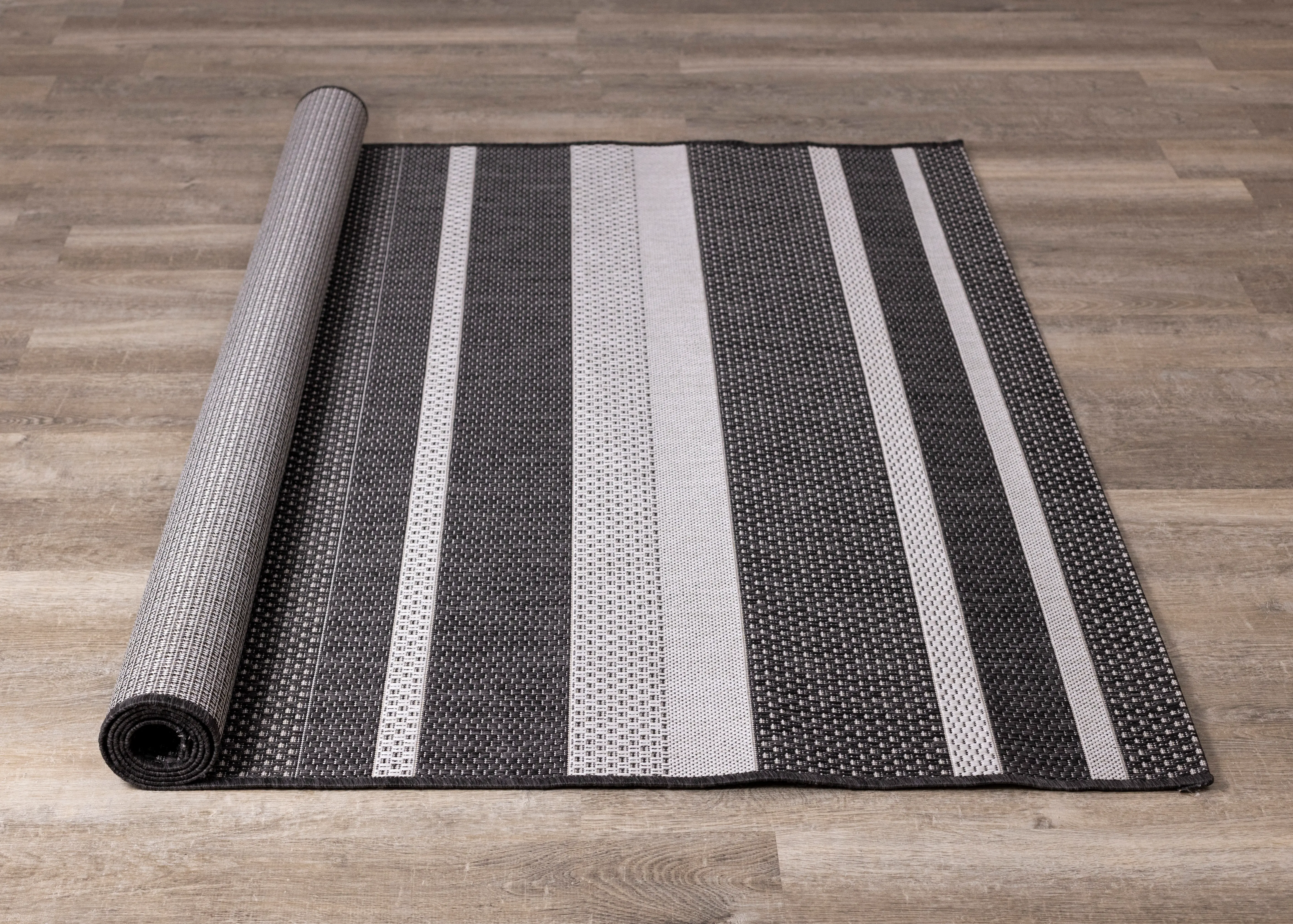 19262/80 160230 Jasper 5 x 7 Gray Striped Outdoor Area Rug-6