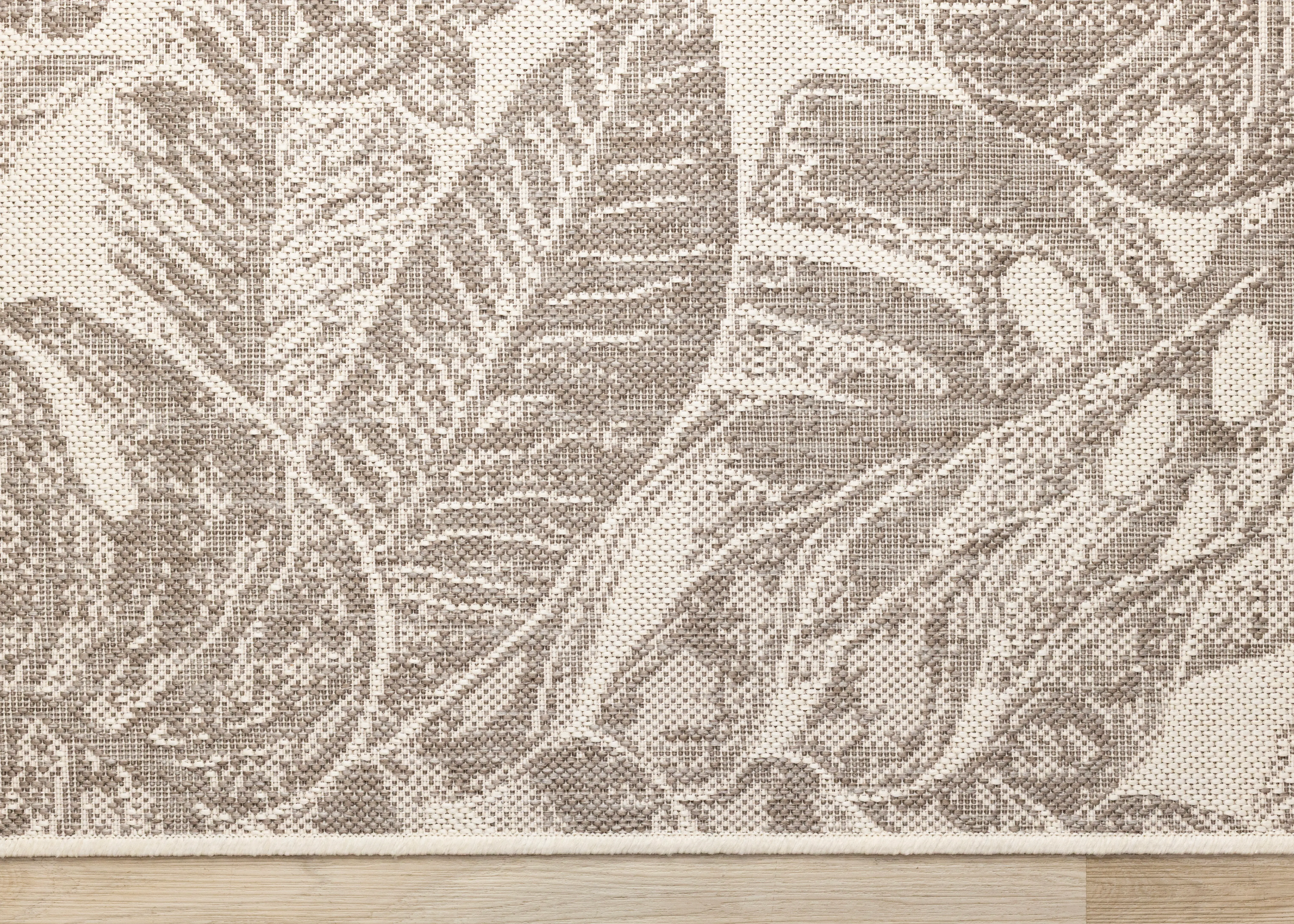 Jasper 8 x 11 Beige and Cream Tropical Design Outdoor Rug-4