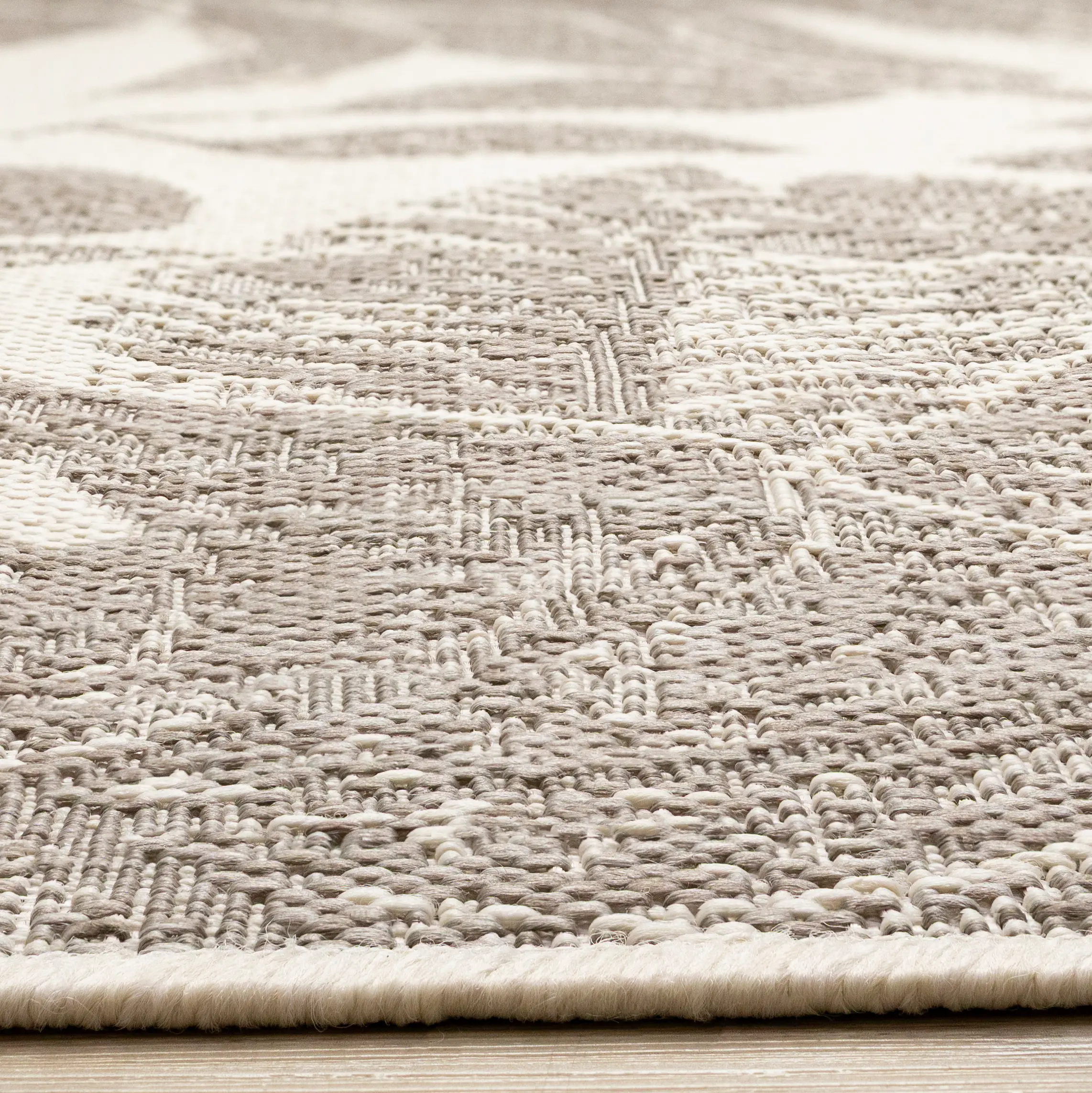 Jasper 8 x 11 Beige and Cream Tropical Design Outdoor Rug-5