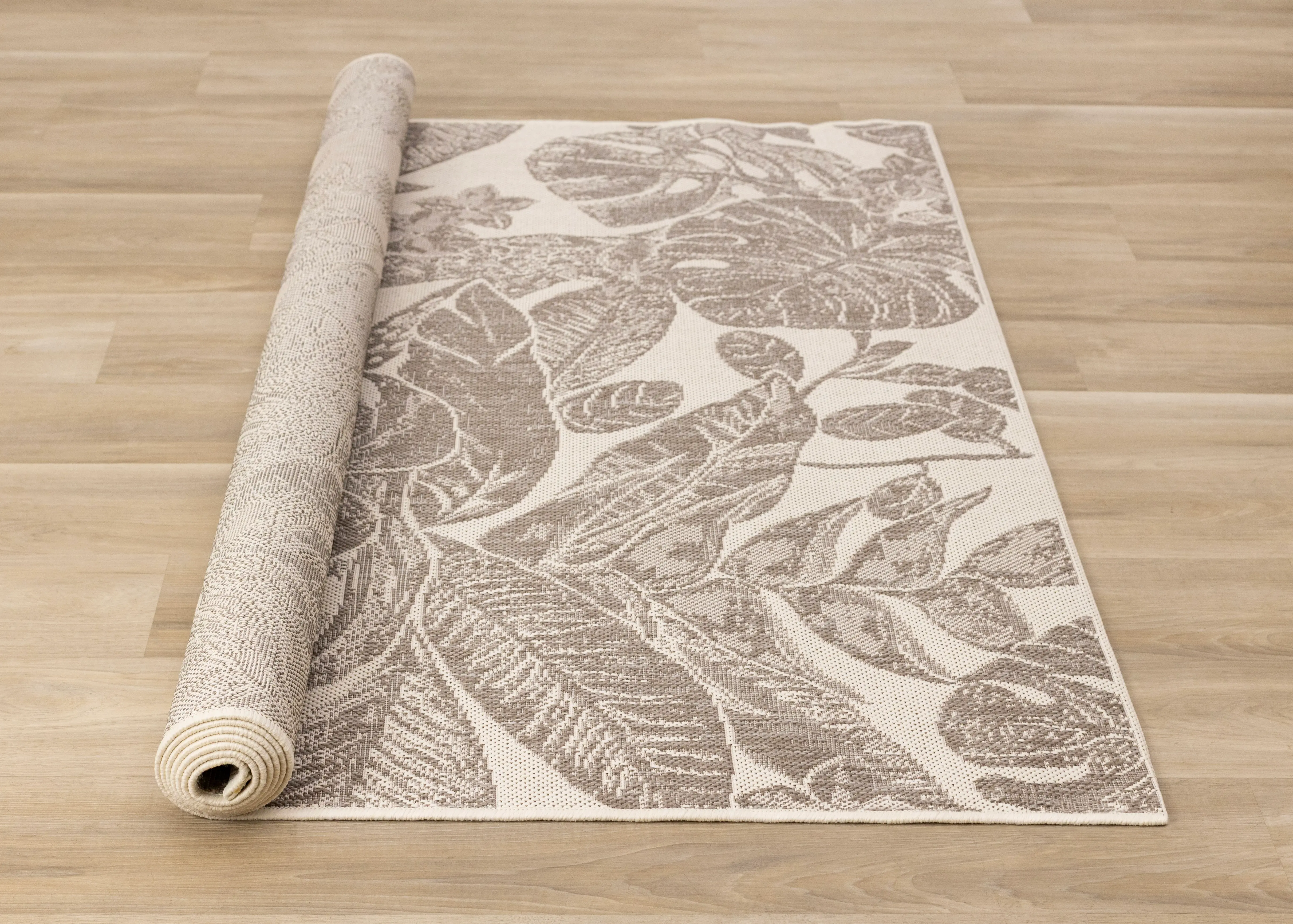 Jasper 8 x 11 Beige and Cream Tropical Design Outdoor Rug-8