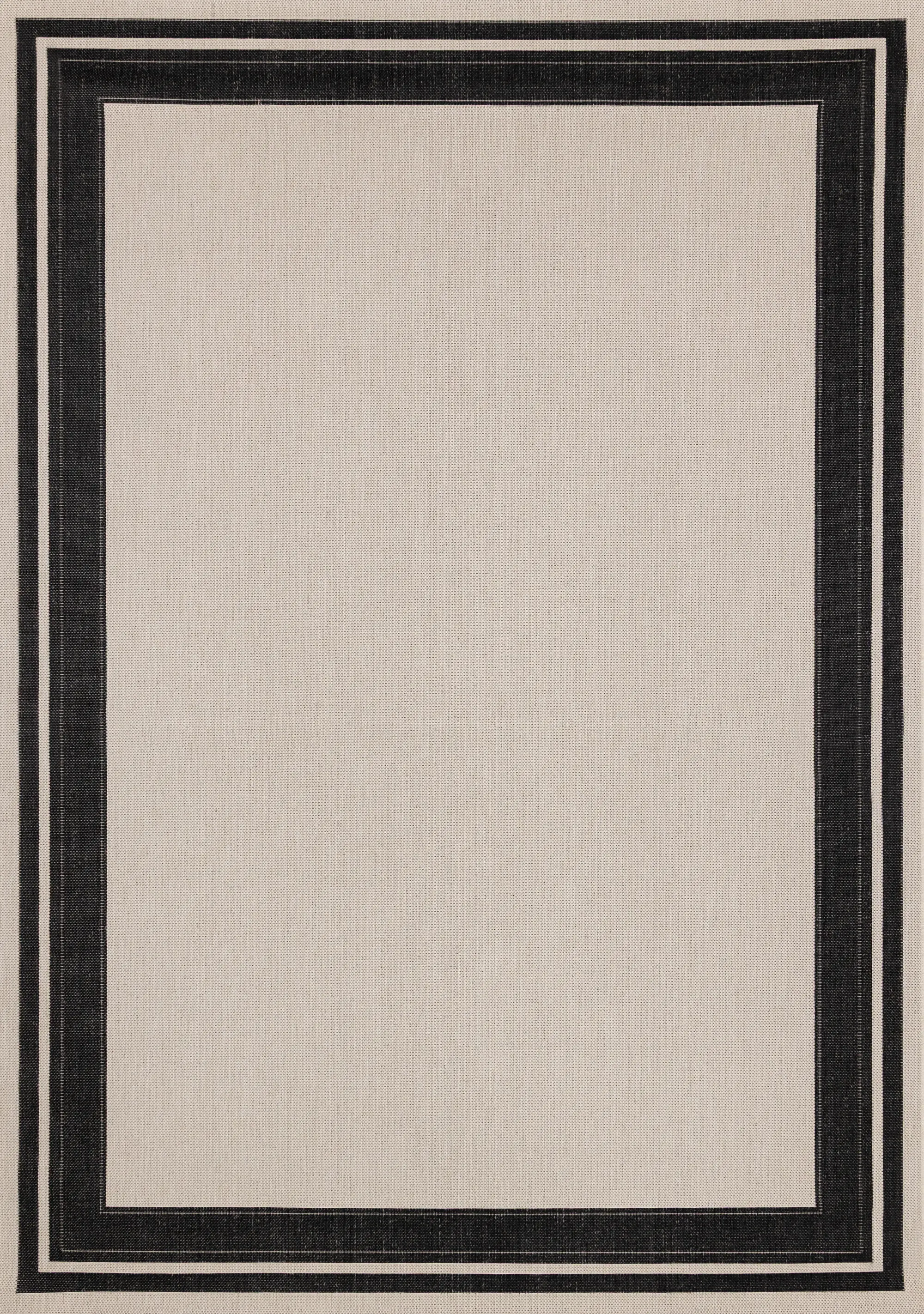 Jasper 8 x 10 White with Black Border Outdoor Area Rug-1