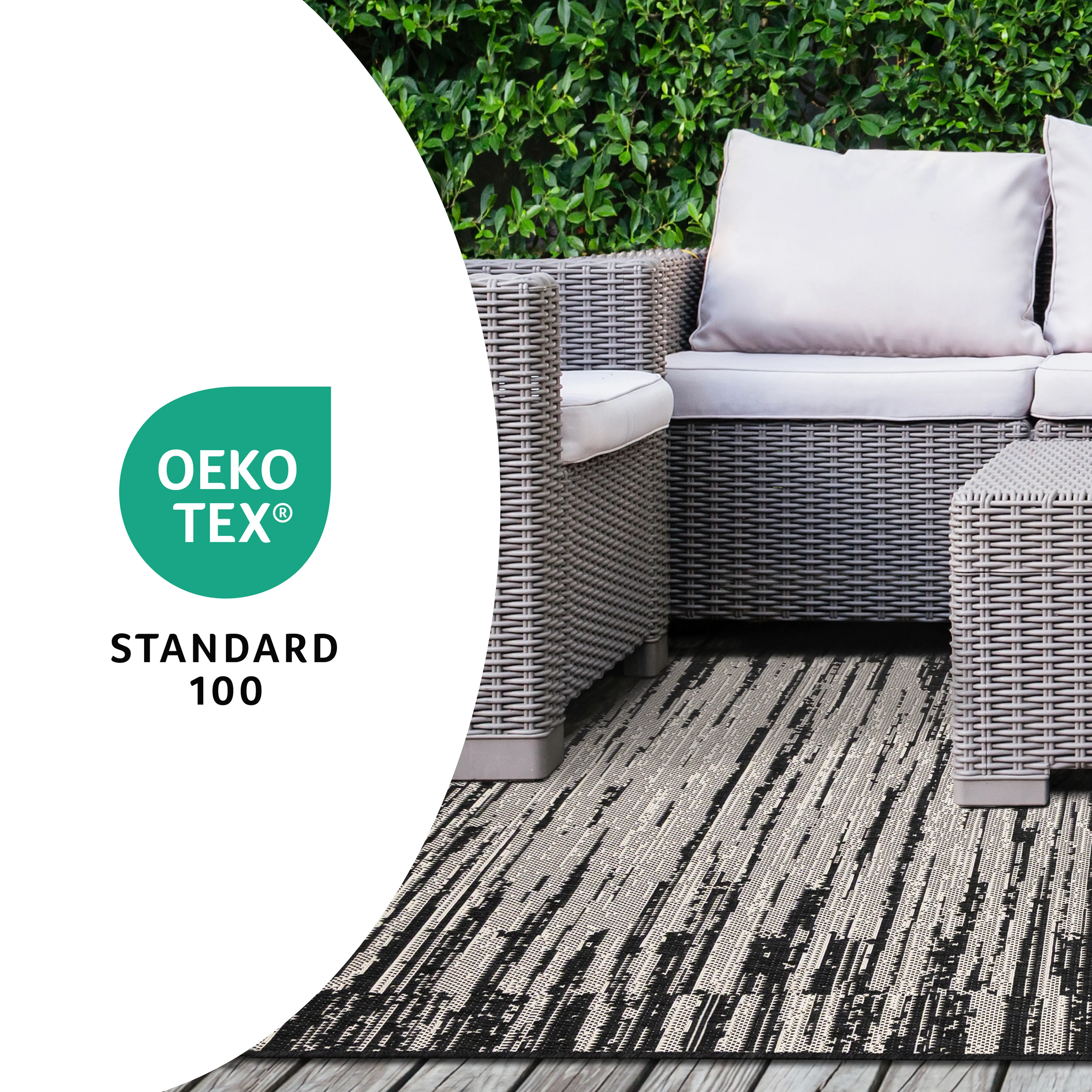 Jasper 6 x 9 Black and Gray Distressed Outdoor Area Rug-4