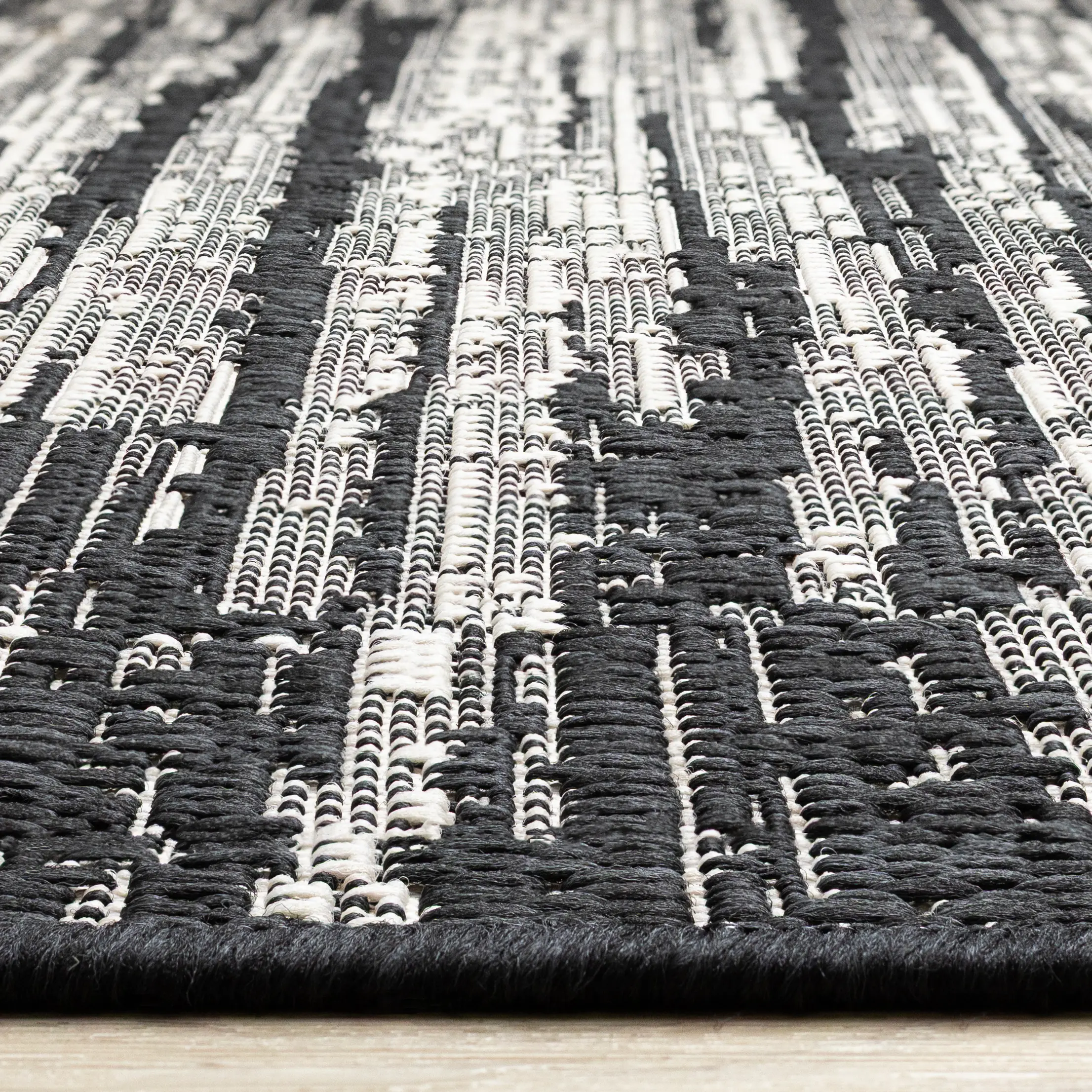 Jasper 8 x 11 Black and Gray Distressed Outdoor Area Rug-6