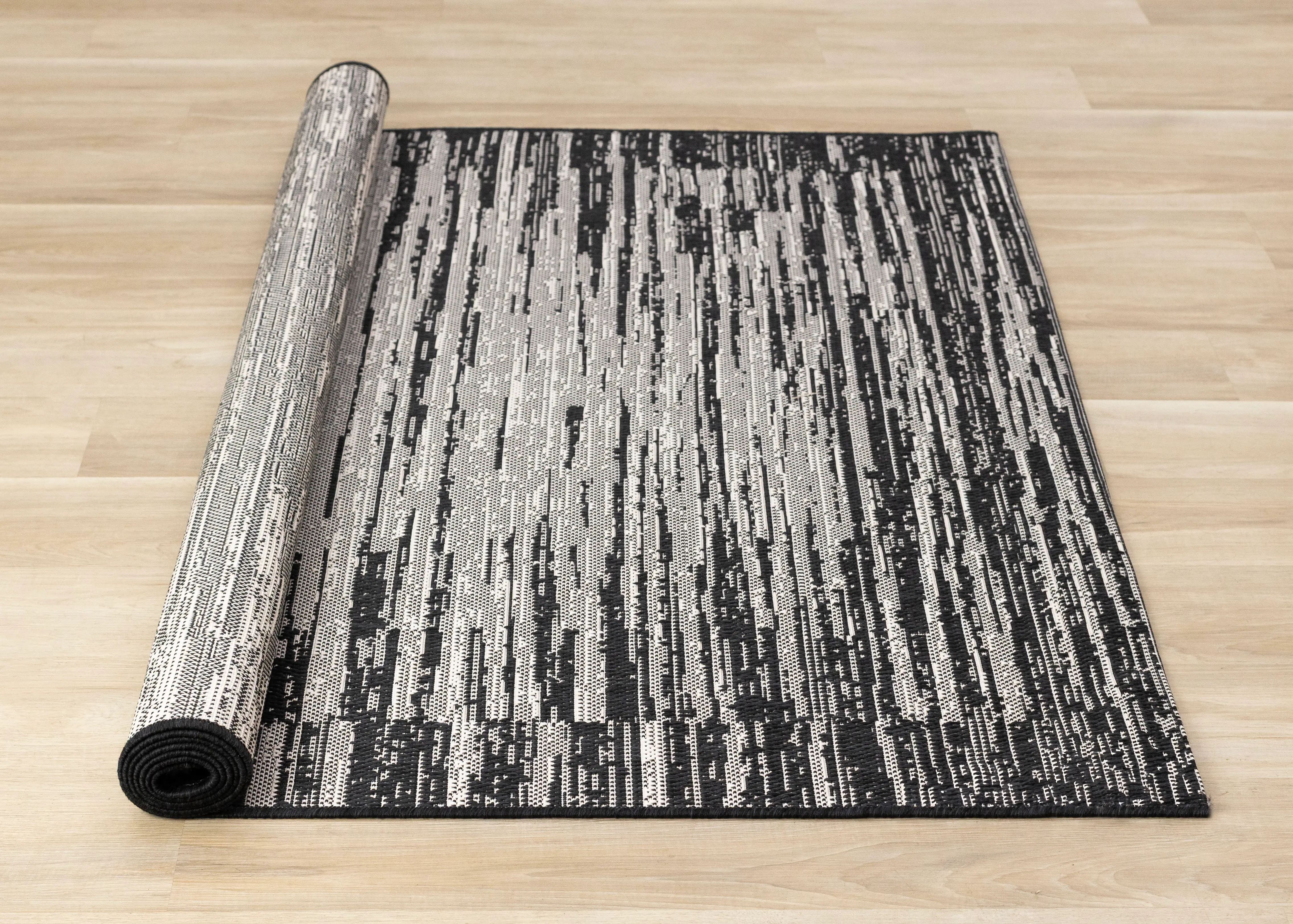 Jasper 8 x 11 Black and Gray Distressed Outdoor Area Rug-8