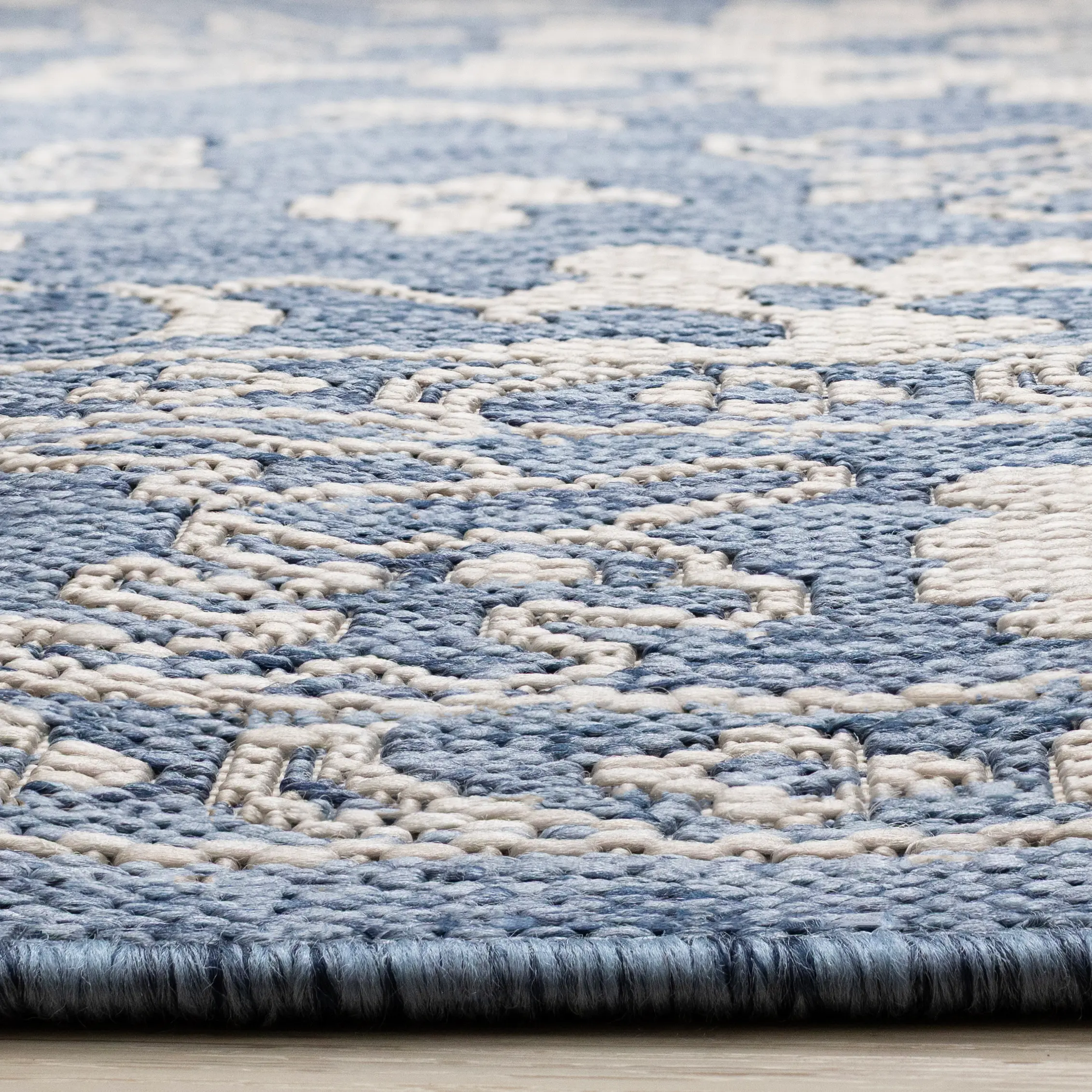 Canopy 8 x 10 Blue and White Elegant Border Outdoor Rug-5