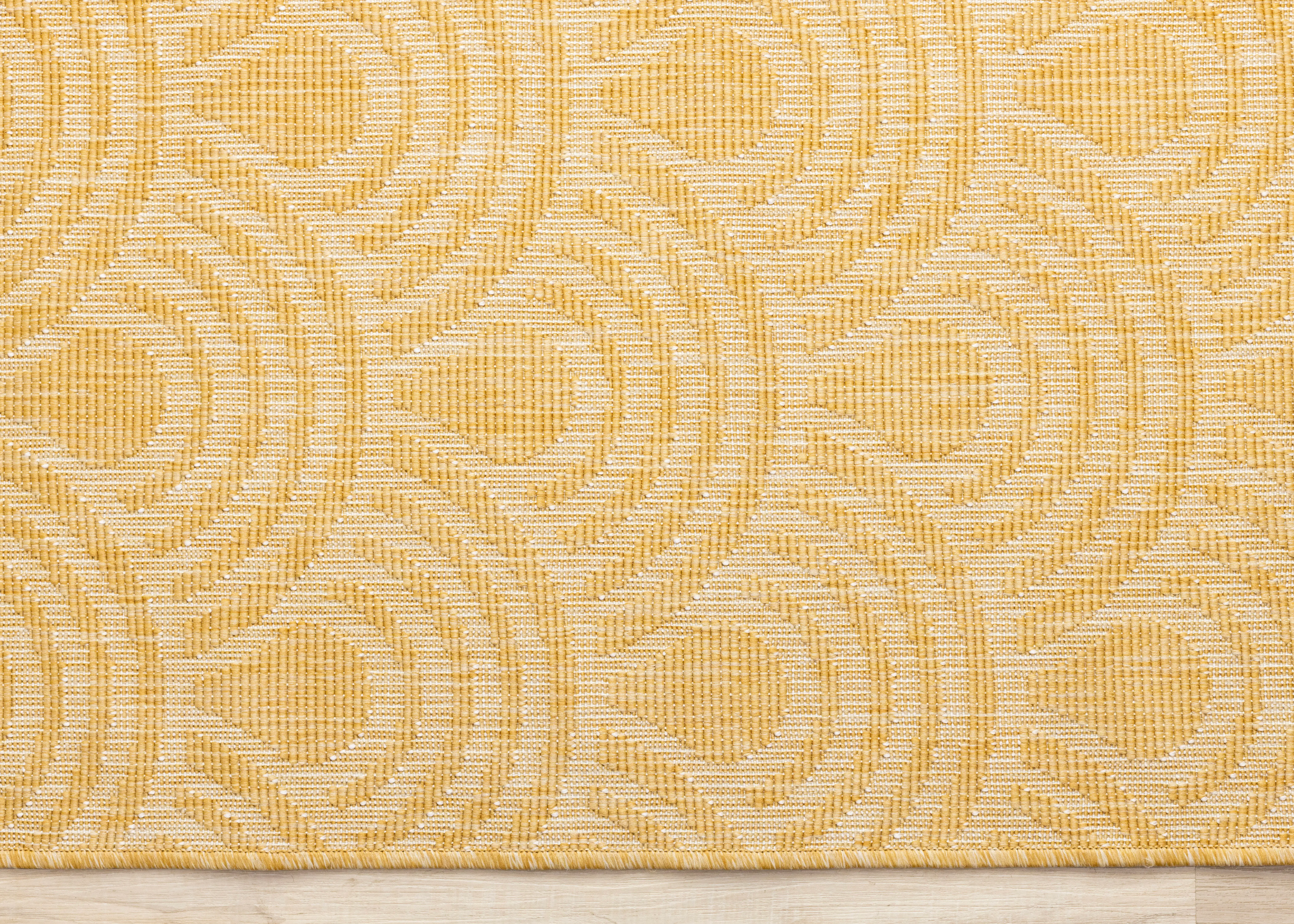 Bristol 5 x 8 Yellow Rainbow Arch Reversible Indoor-Outdoor Area Rug-3
