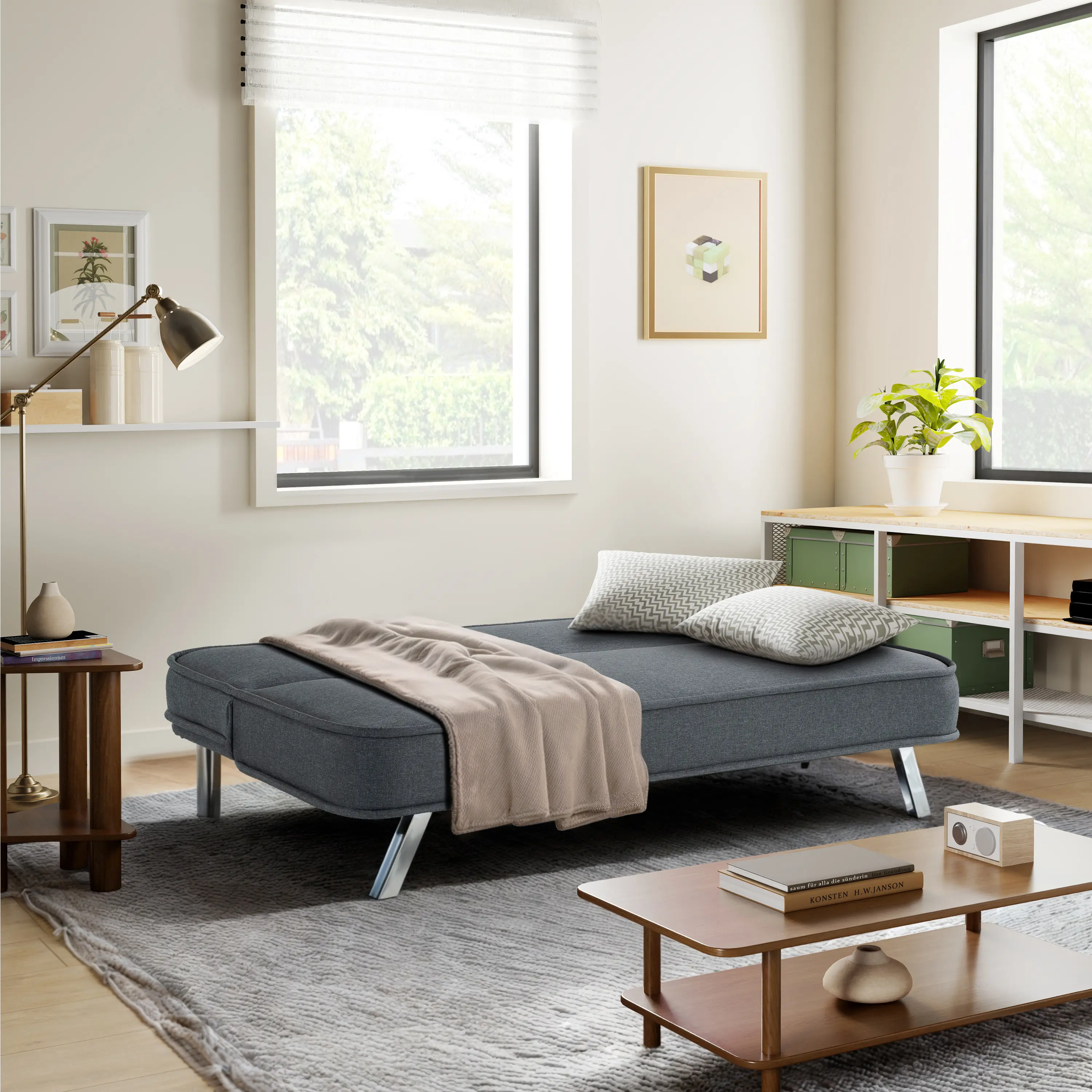 123A045CHR Serta Renee Convertible Gray Sleeper Sofa-2