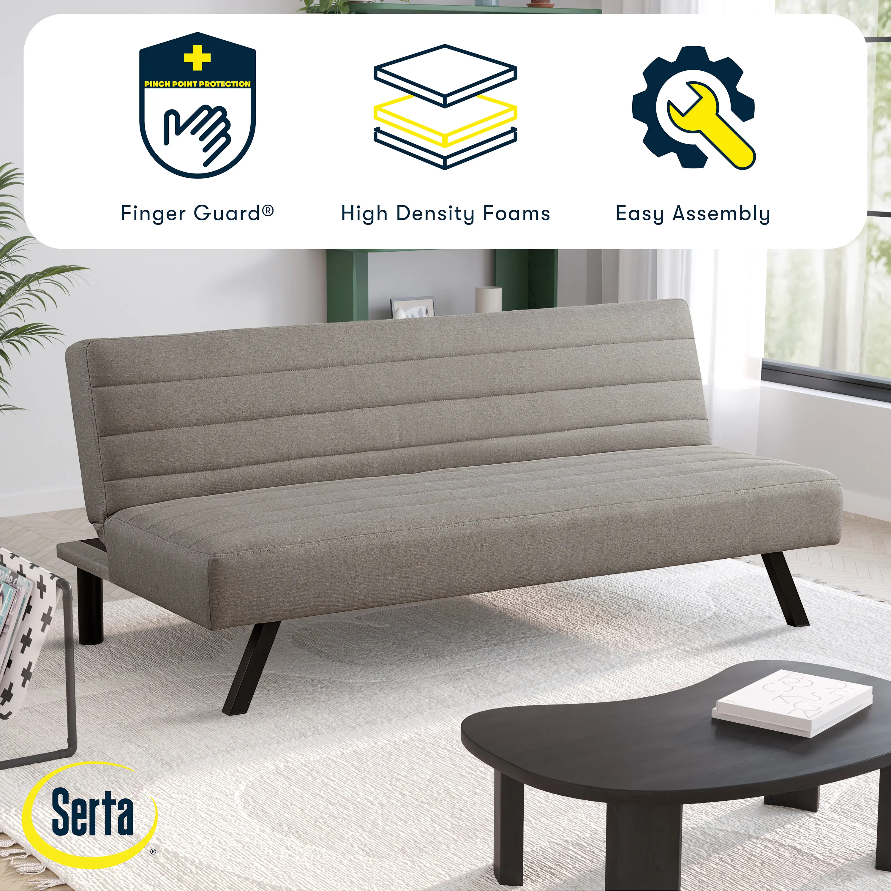 123A046TPE Serta Johnson Convertible Taupe Sofa-3