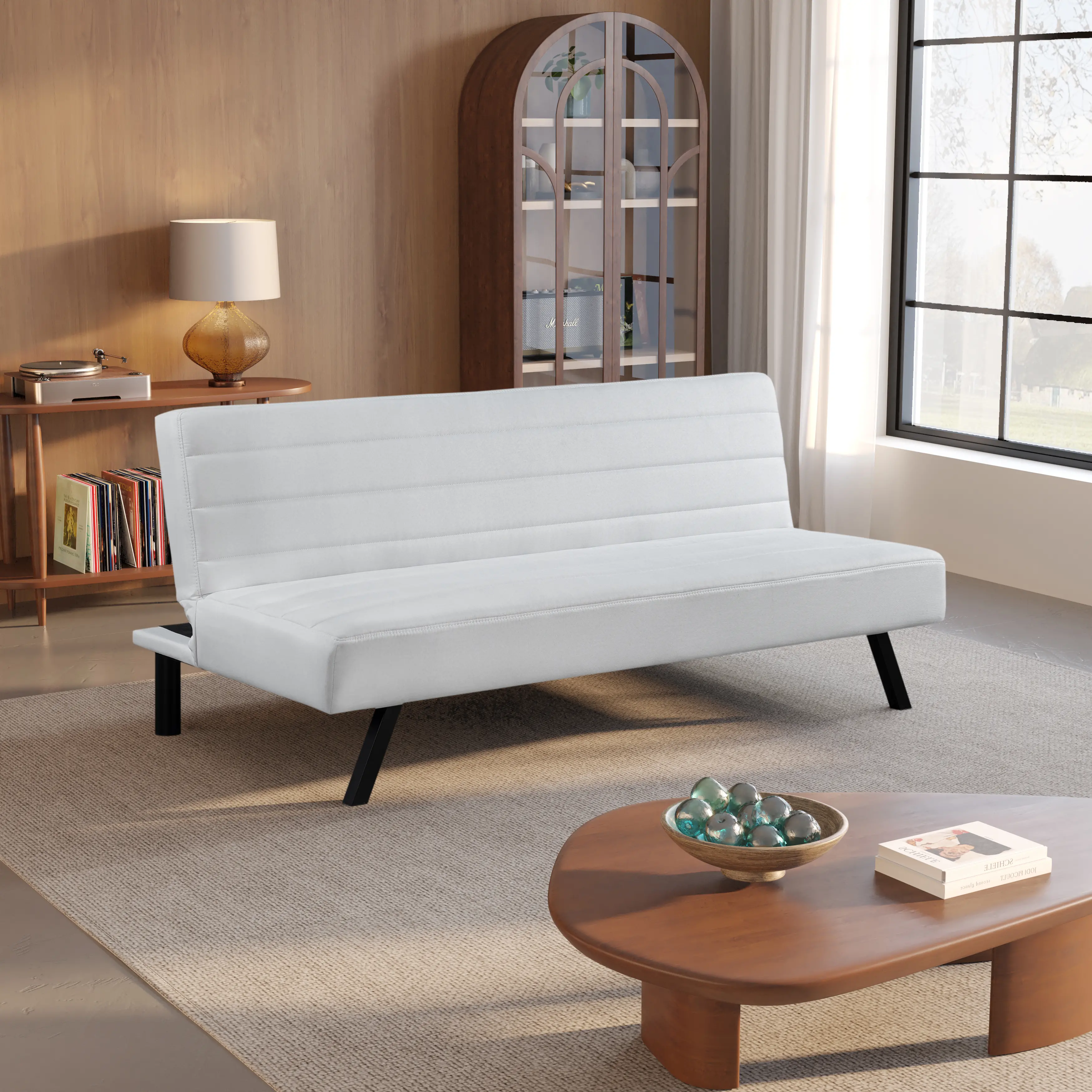 123A046IVO Serta Johnson Ivory Convertible Sleeper Sofa-1