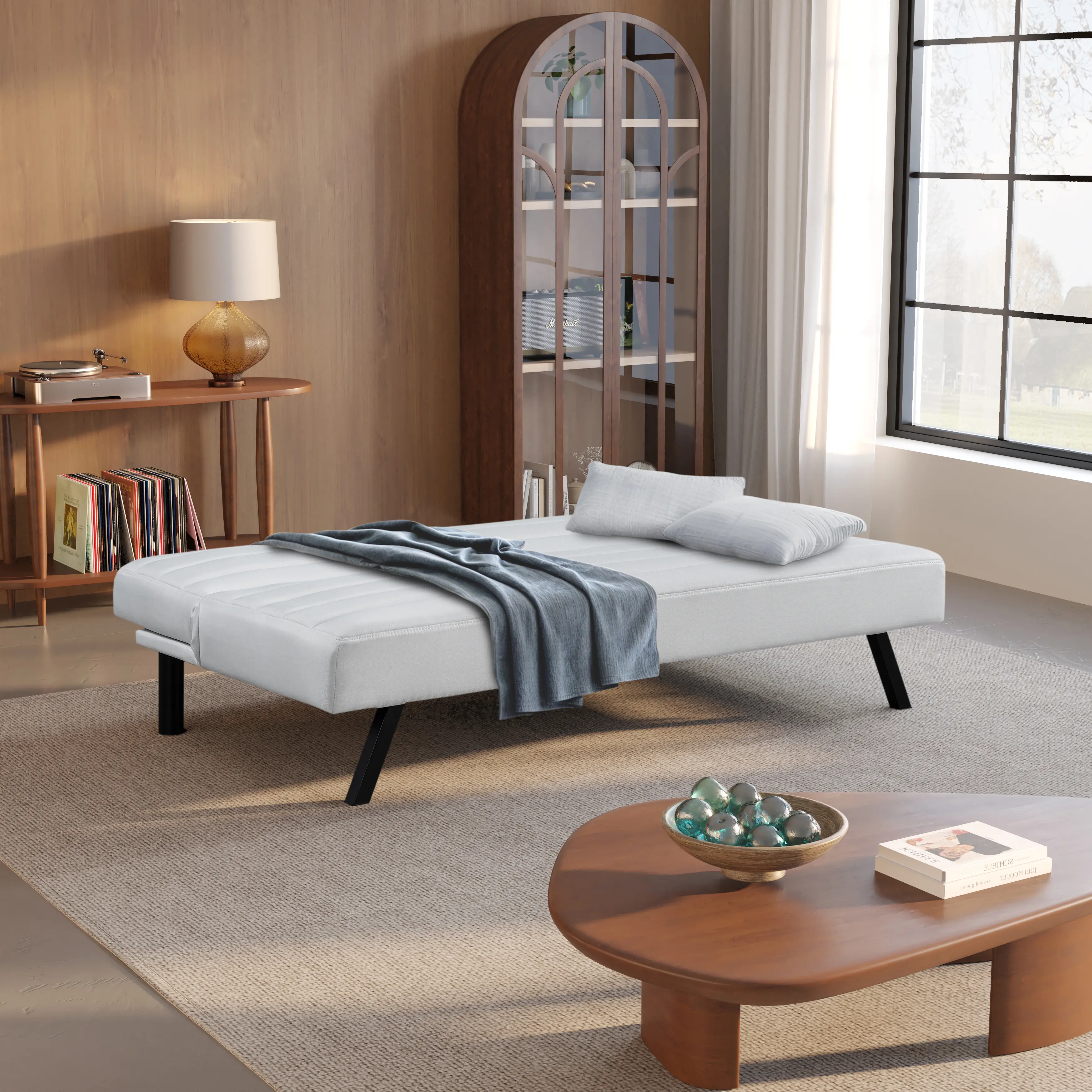123A046IVO Serta Johnson Ivory Convertible Sleeper Sofa-2