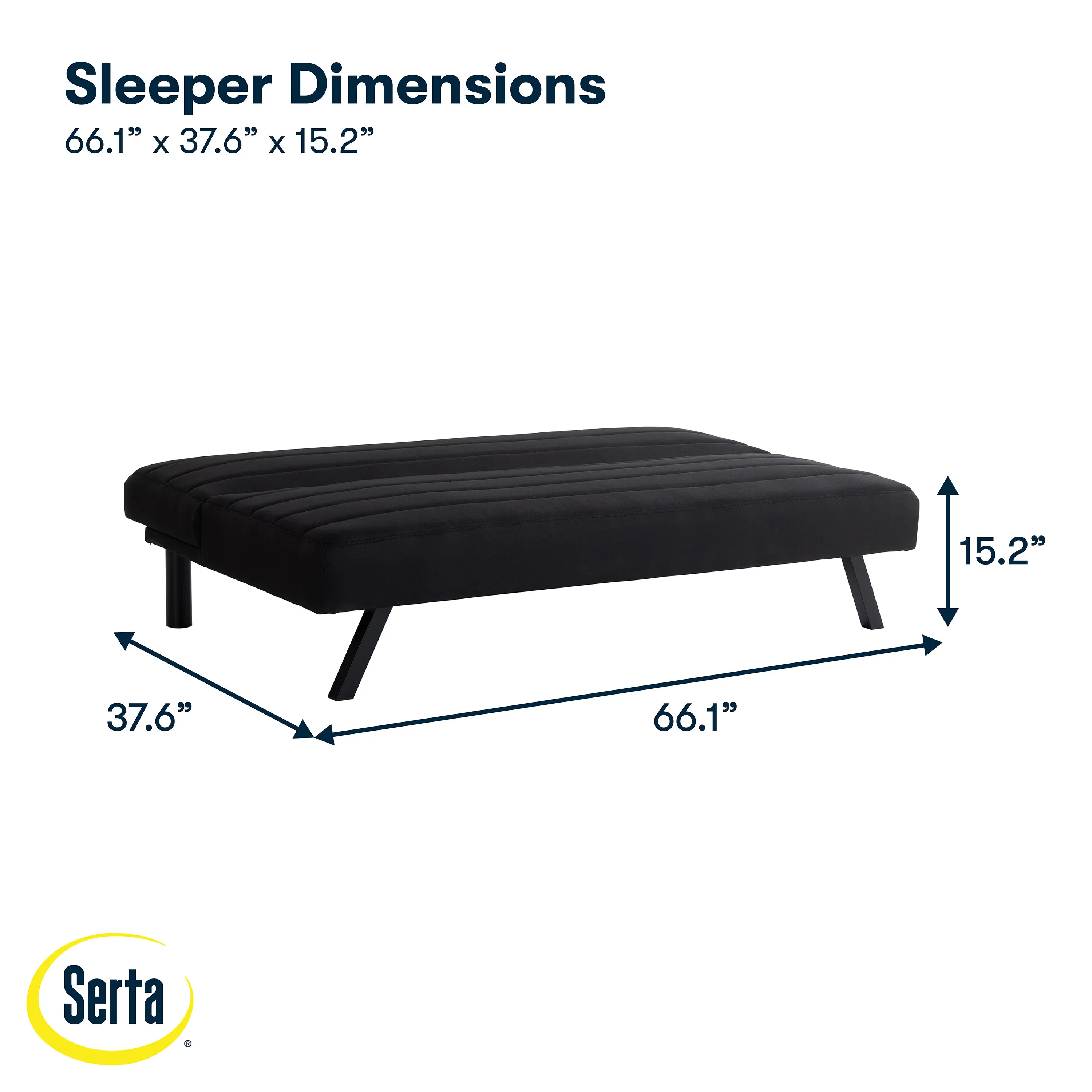 123A046BLK Serta Johnson Black Convertible Sleeper Sofa-18