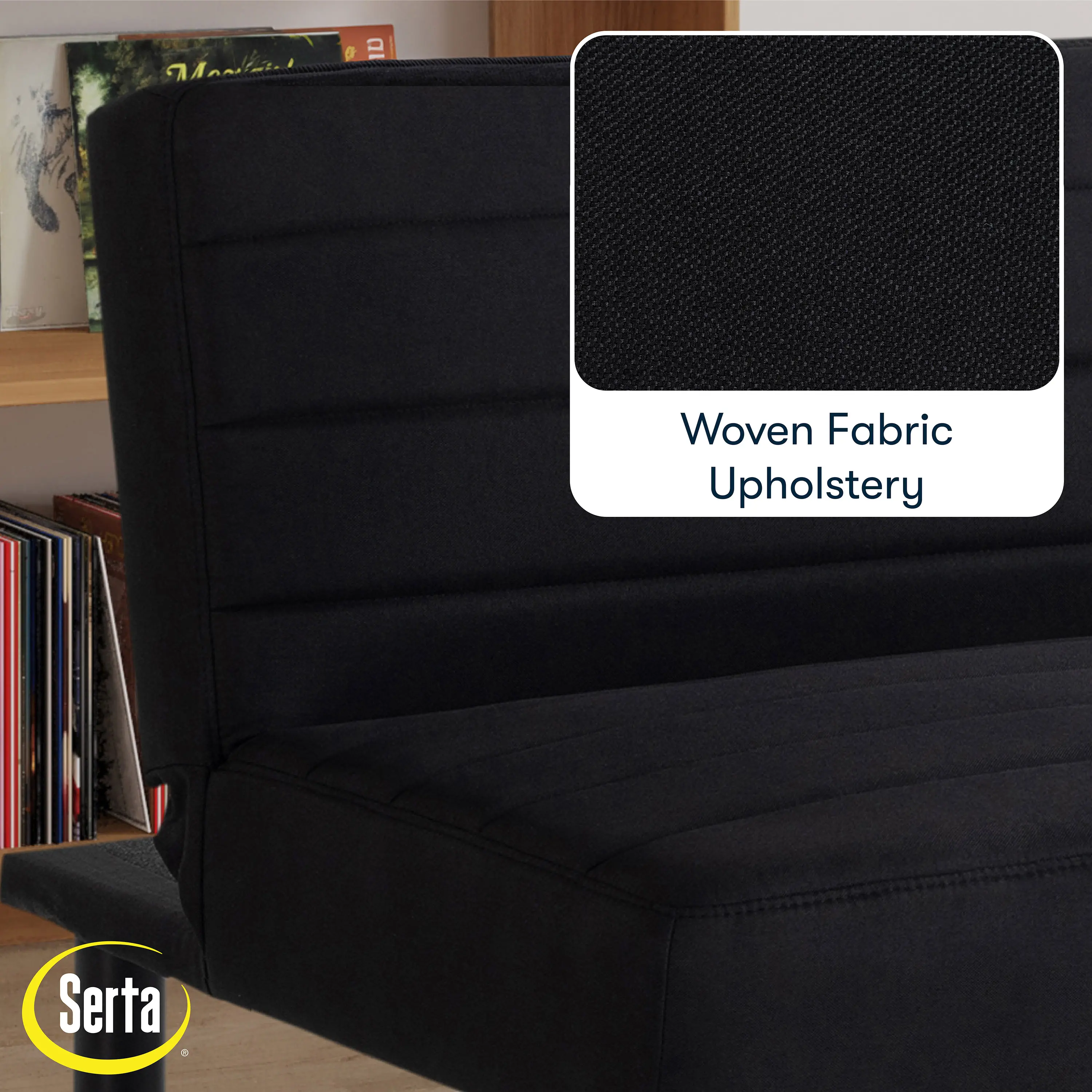 123A046BLK Serta Johnson Black Convertible Sleeper Sofa-5