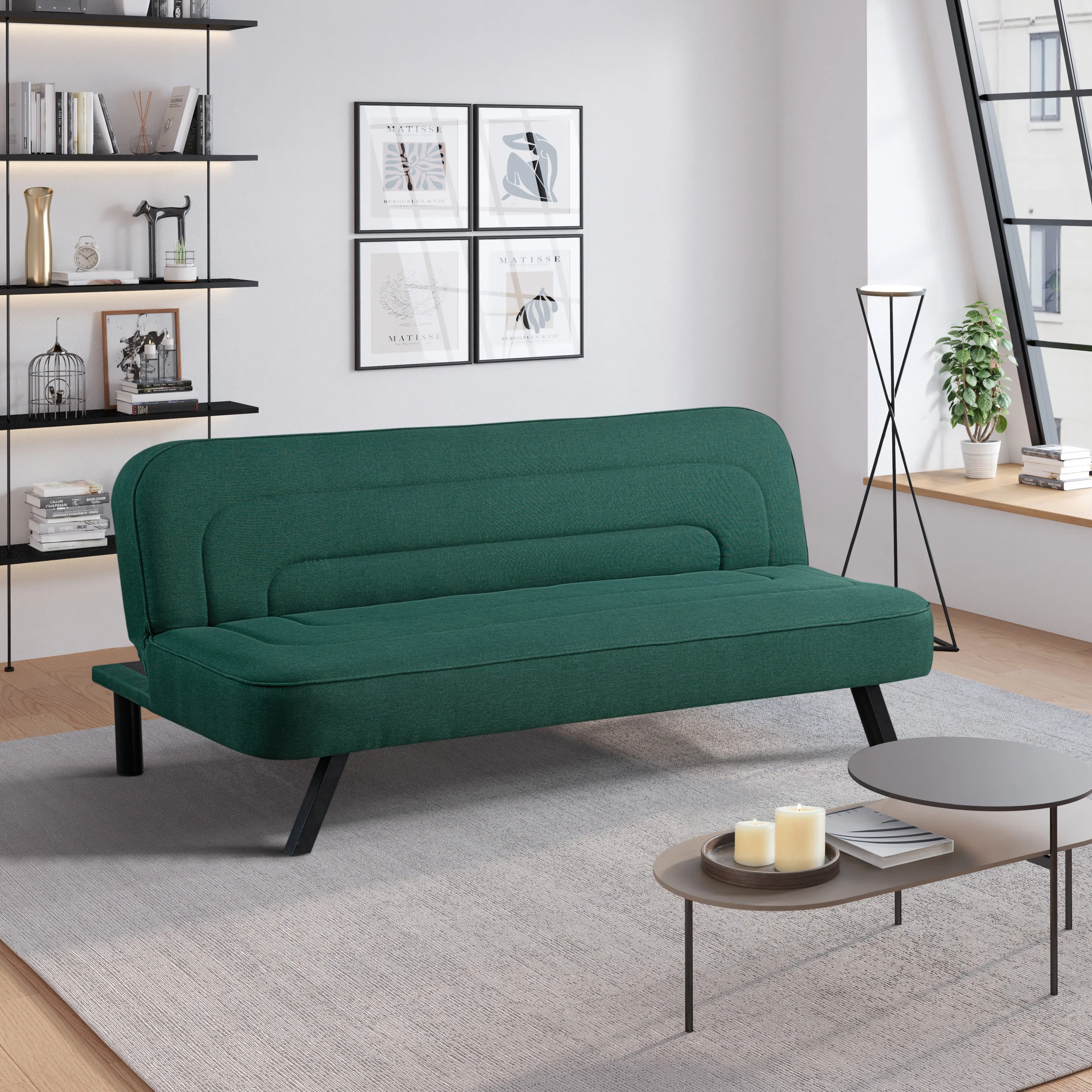 123A047GRN Serta Mia Forest Green Convertible Sleeper Sofa-1