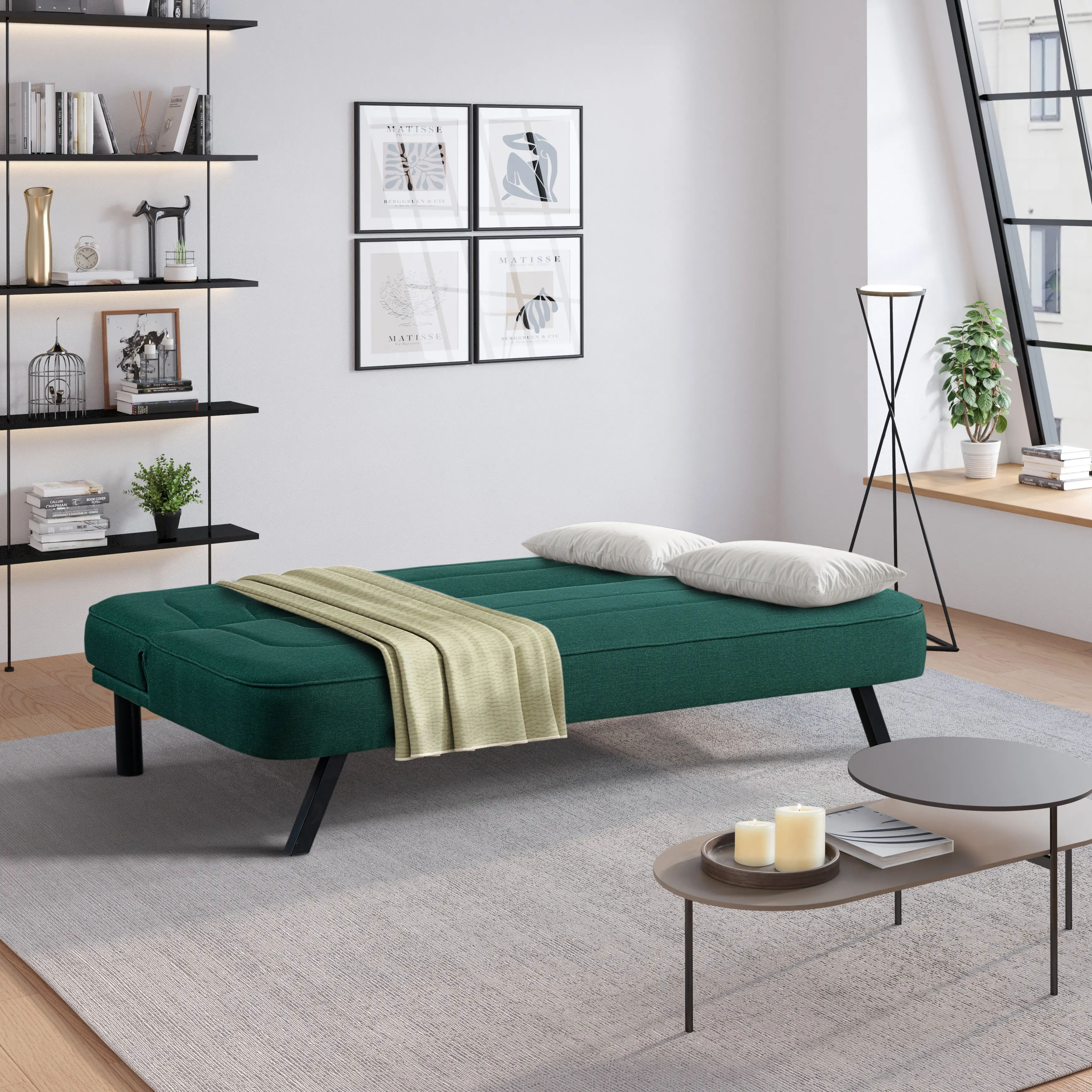 123A047GRN Serta Mia Forest Green Convertible Sleeper Sofa-2