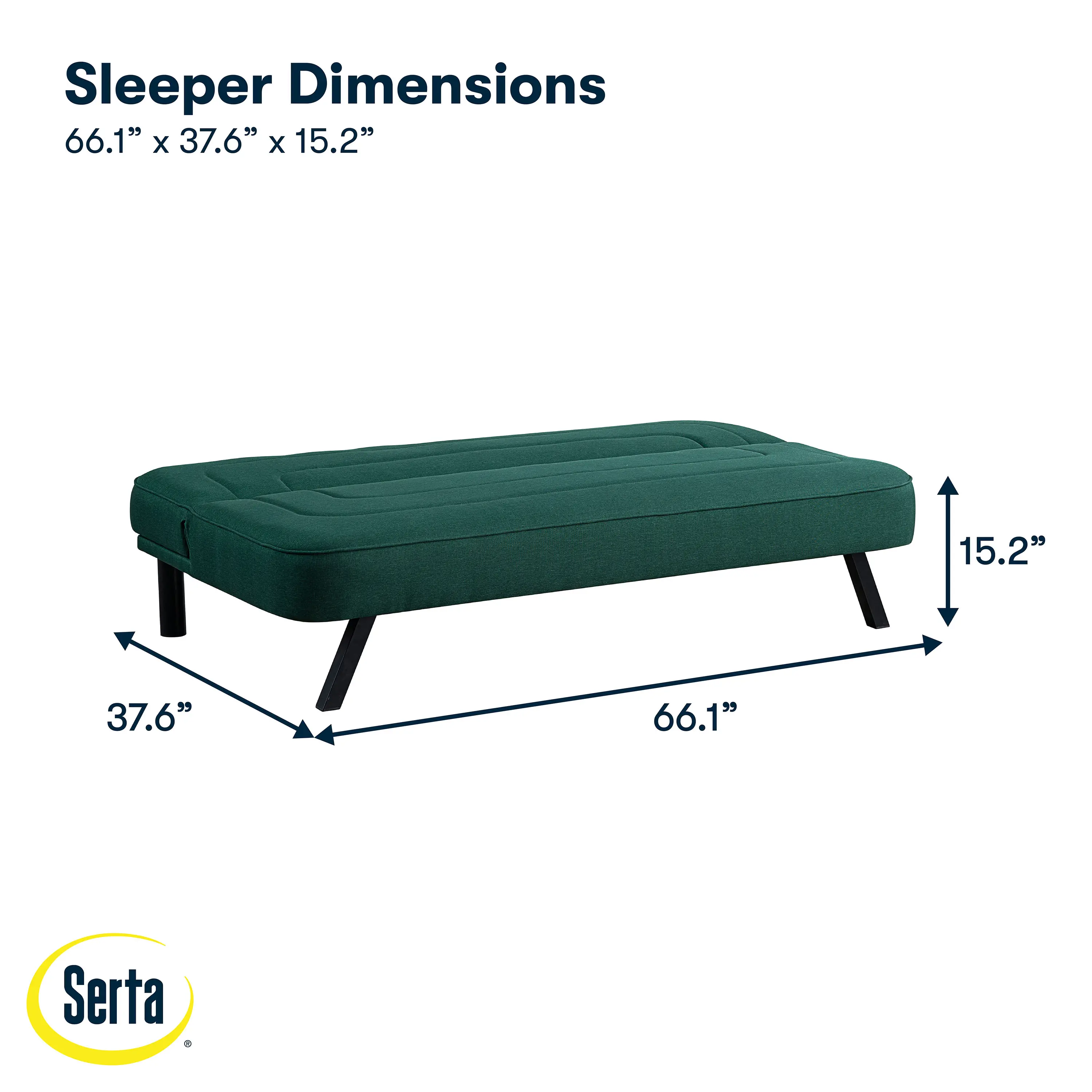 123A047GRN Serta Mia Forest Green Convertible Sleeper Sofa-21