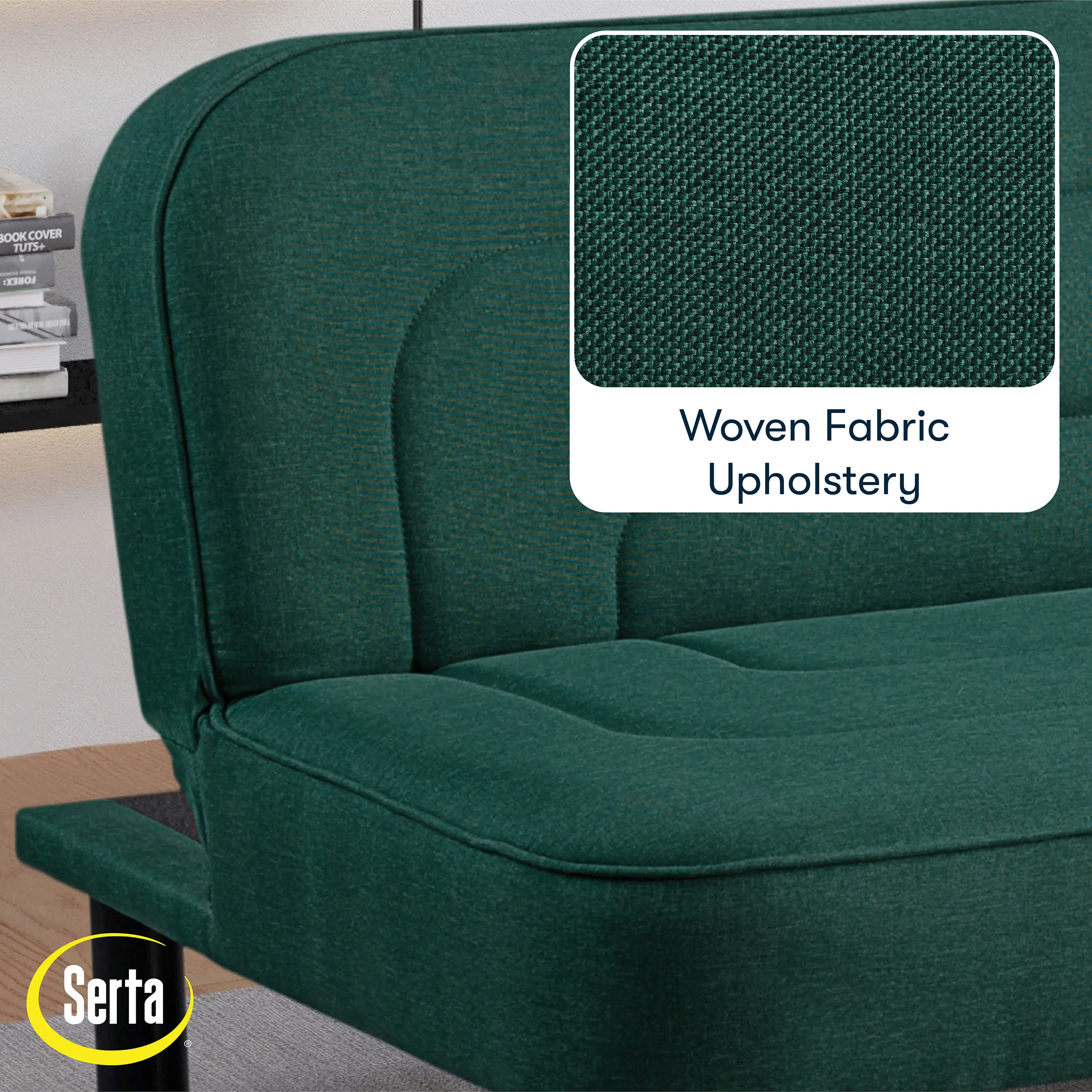 123A047GRN Serta Mia Forest Green Convertible Sleeper Sofa-5