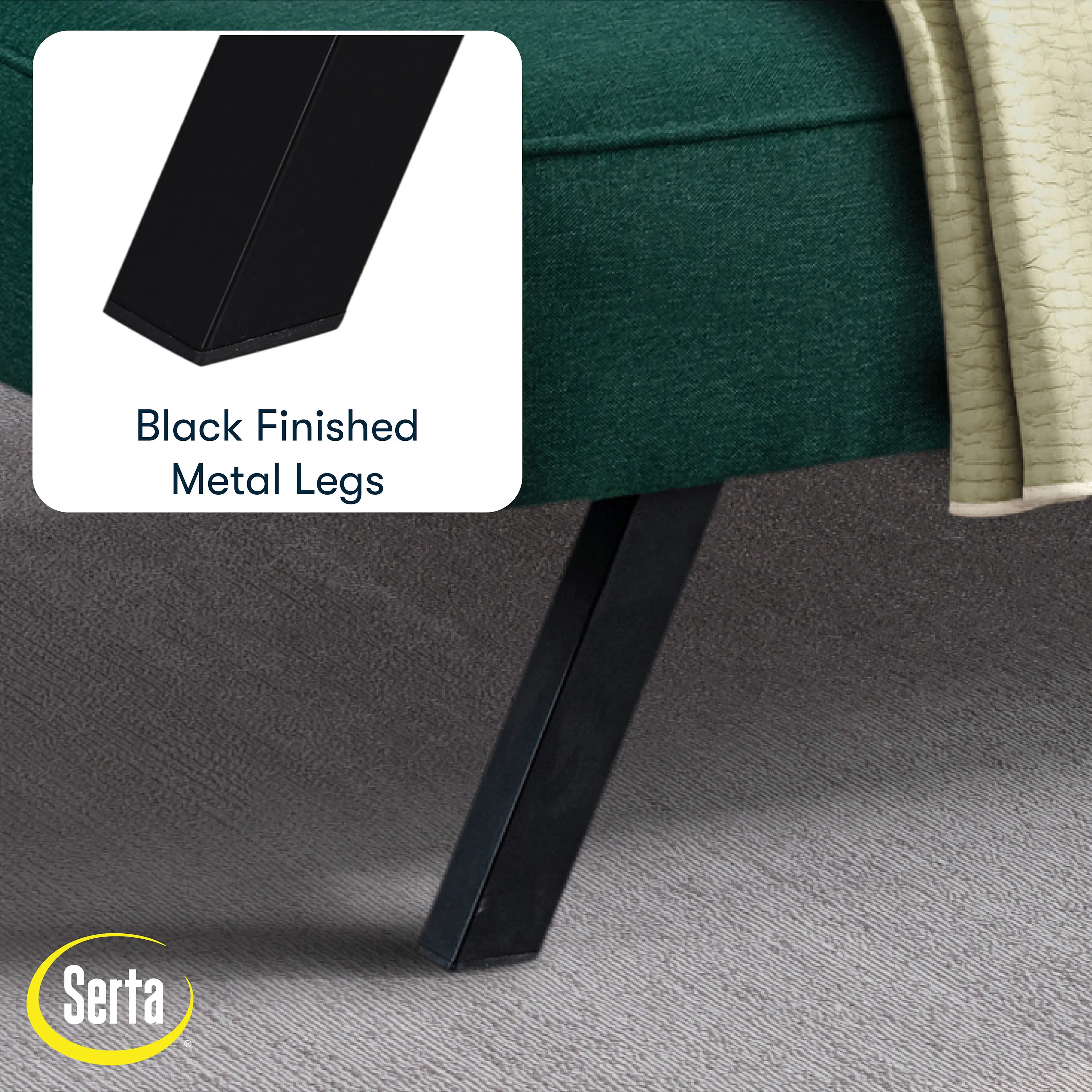 123A047GRN Serta Mia Forest Green Convertible Sleeper Sofa-6