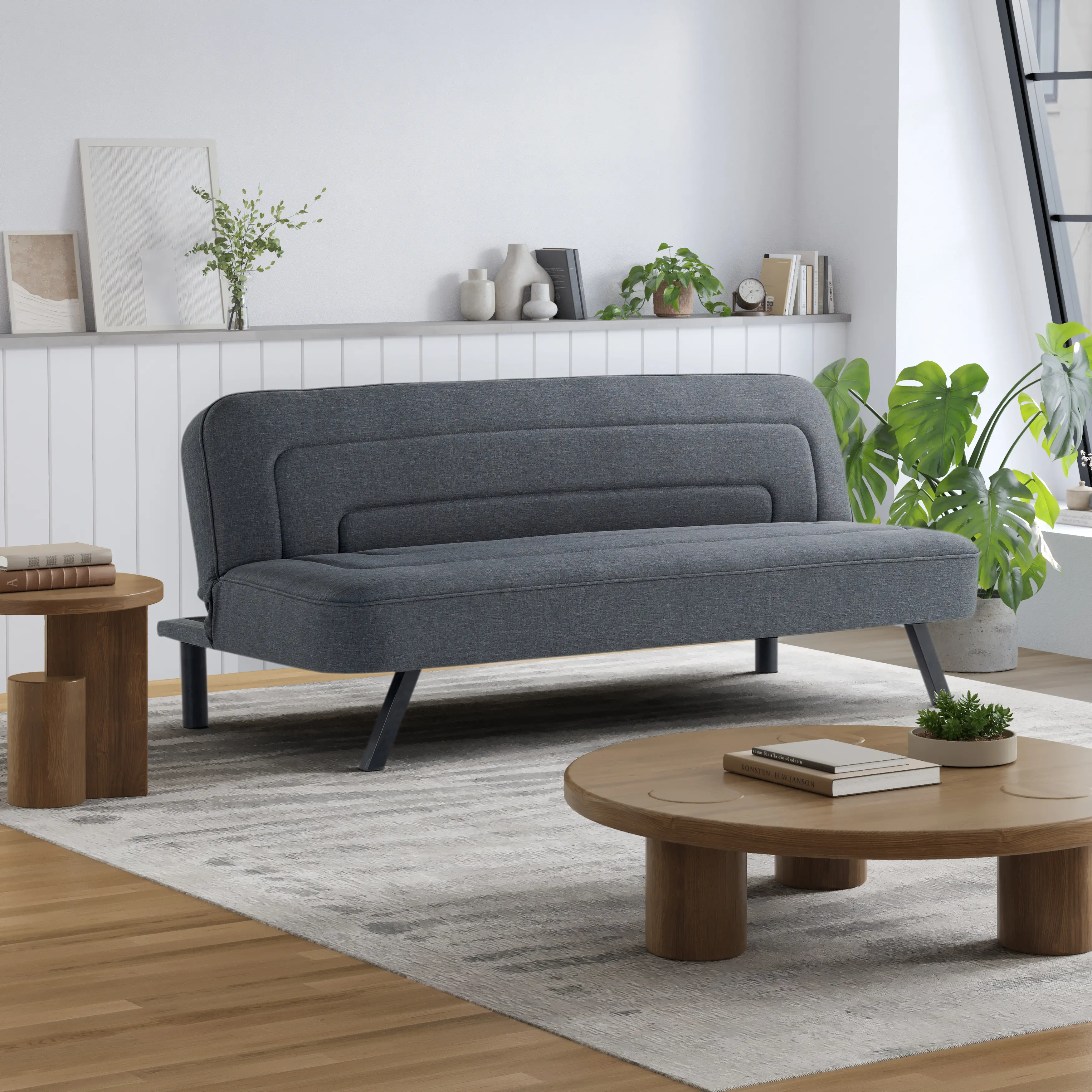 123A047CHR Serta Mia Charcoal Gray Convertible Sleeper Sofa-1