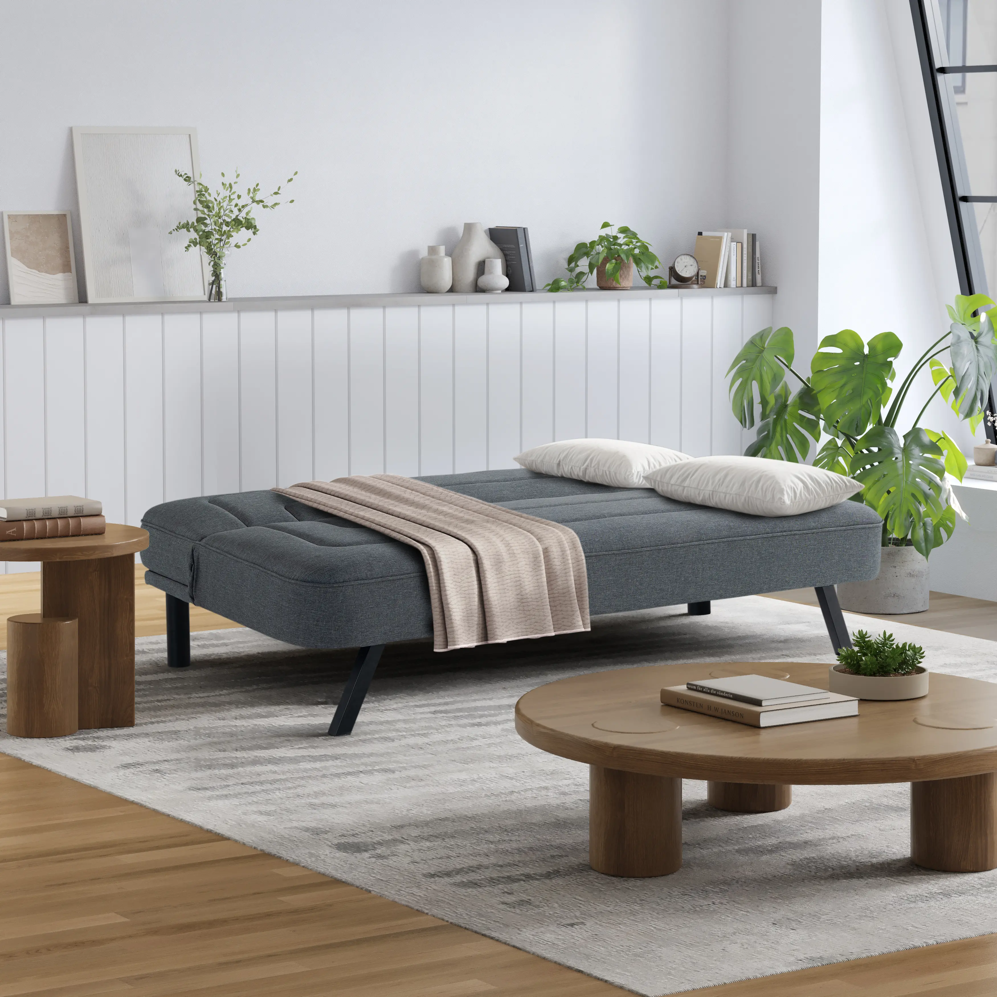 123A047CHR Serta Mia Charcoal Gray Convertible Sleeper Sofa-2