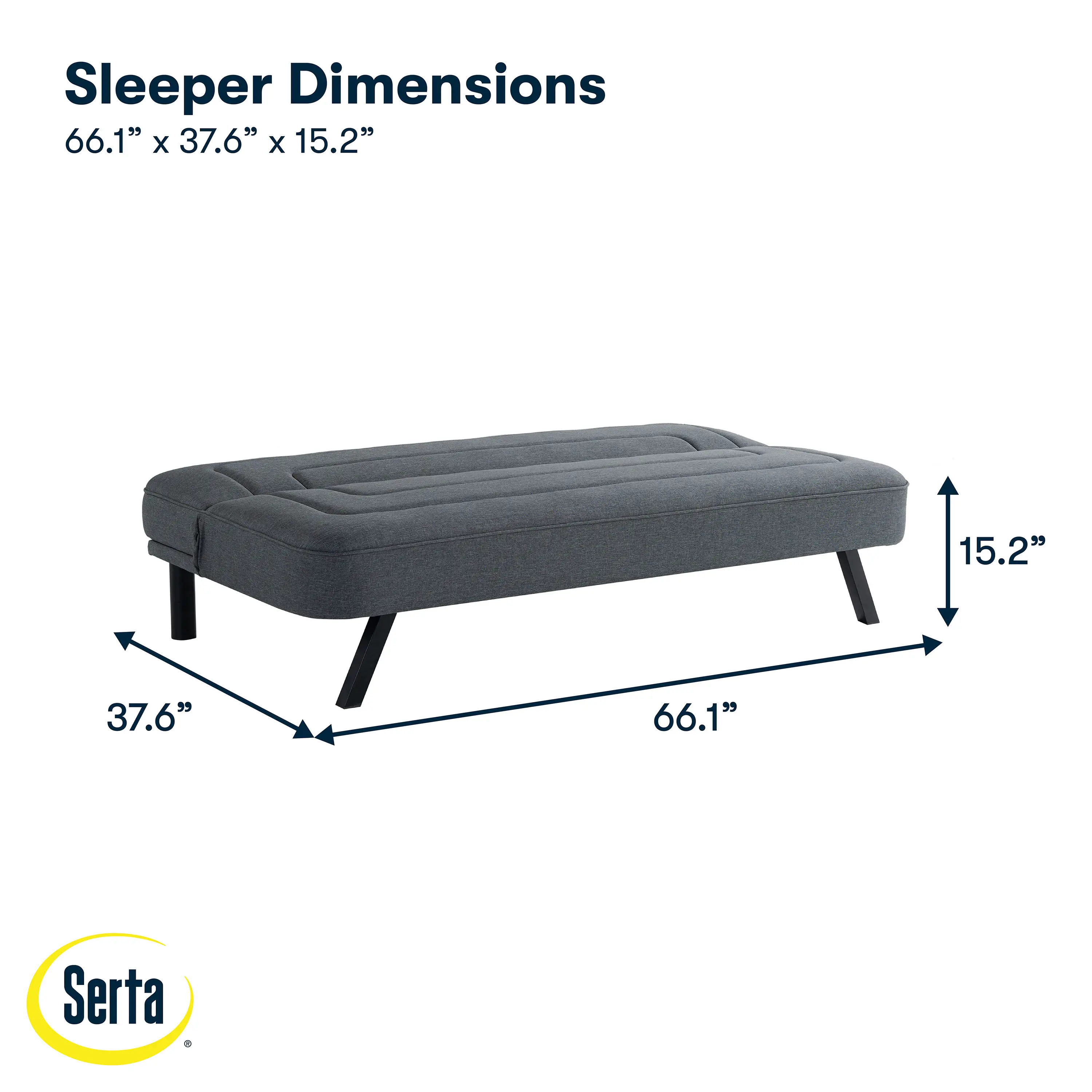 123A047CHR Serta Mia Charcoal Gray Convertible Sleeper Sofa-20