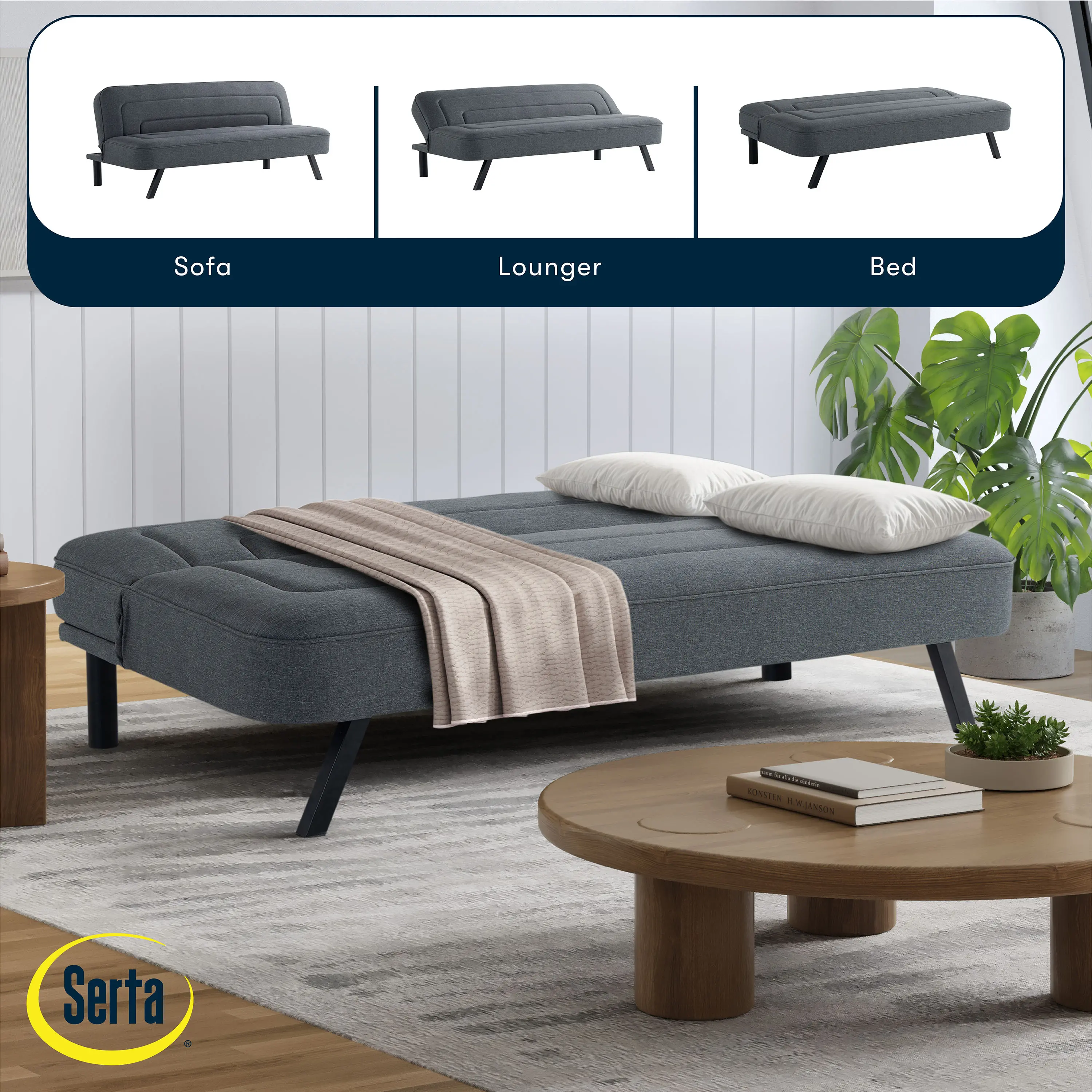 123A047CHR Serta Mia Charcoal Gray Convertible Sleeper Sofa-4