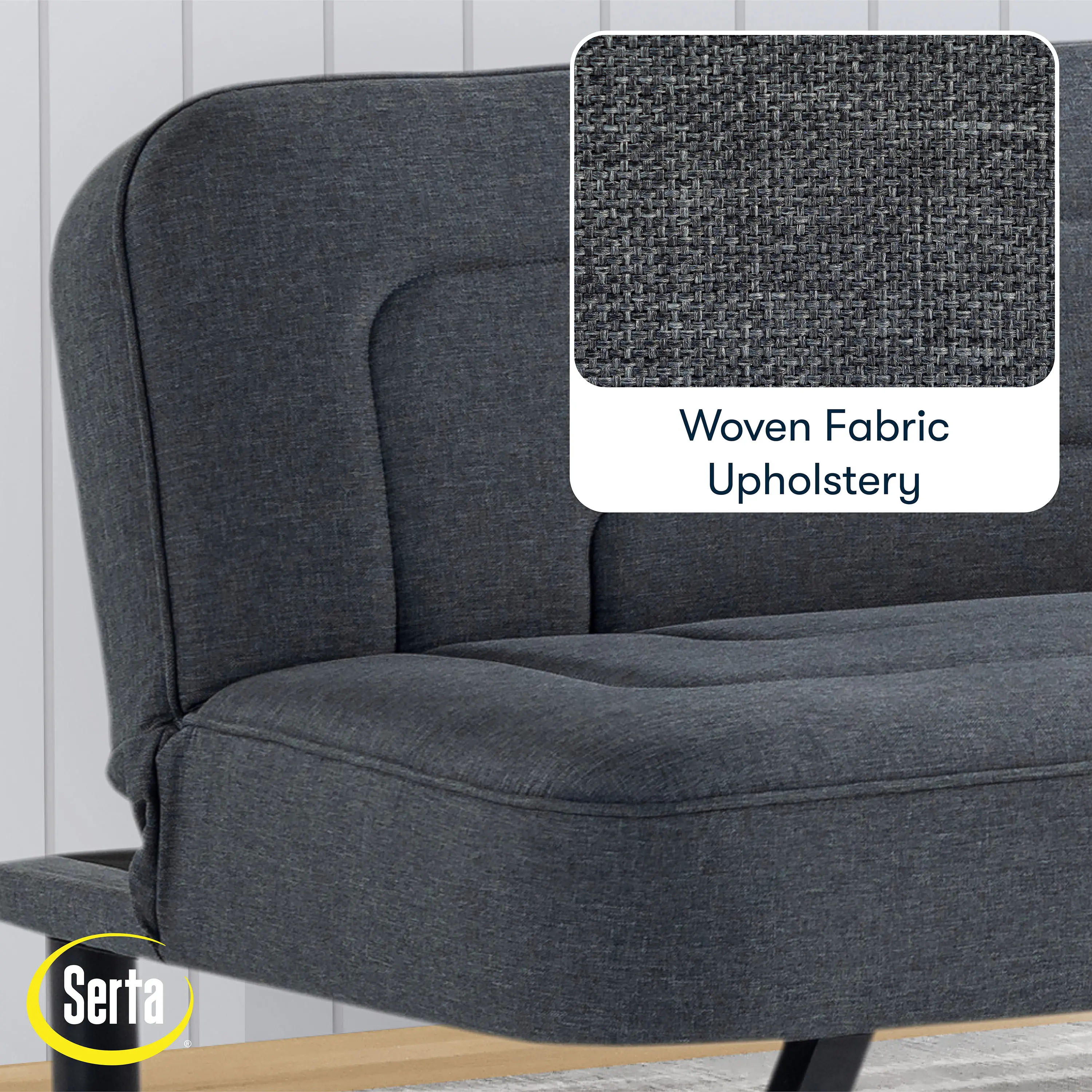123A047CHR Serta Mia Charcoal Gray Convertible Sleeper Sofa-5
