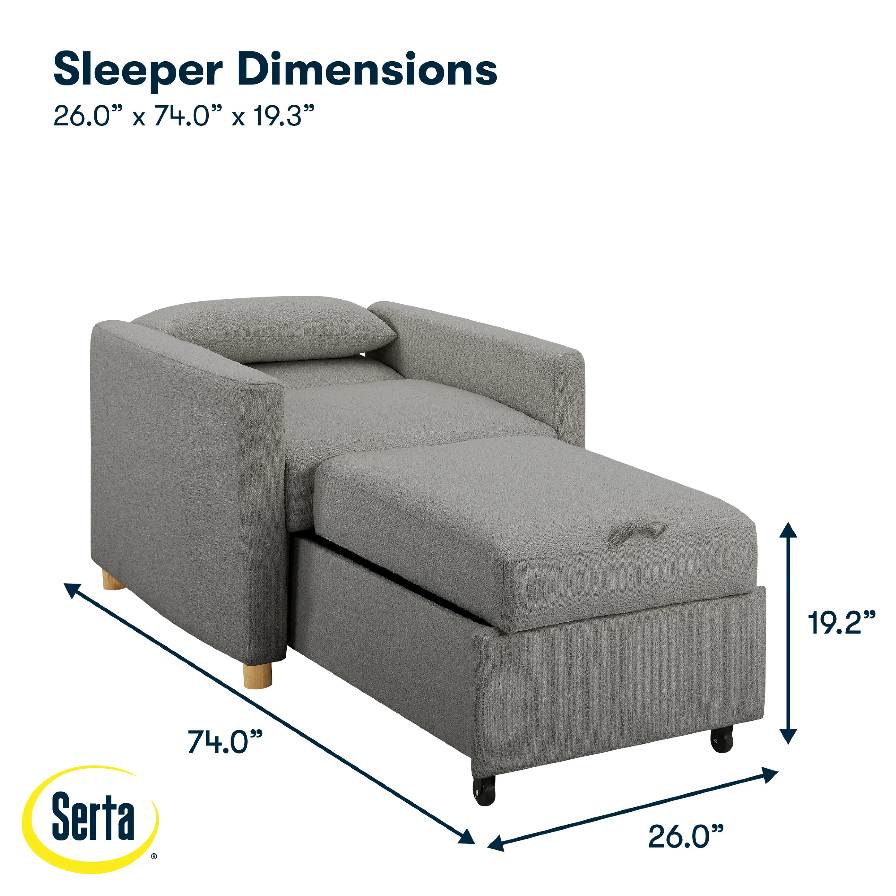 111A007GRY Serta Isla Gray Boucle Convertible Accent Chair-15