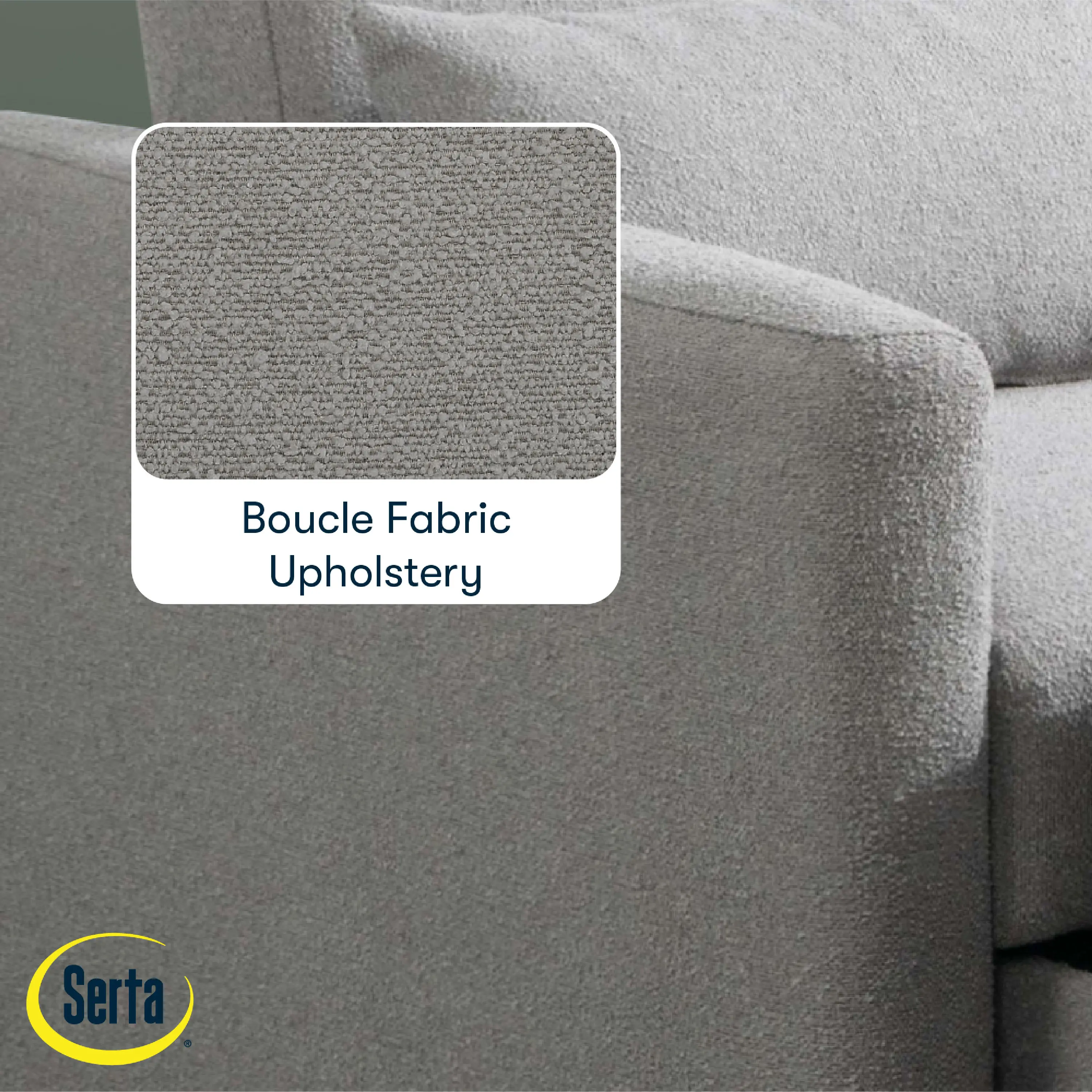 111A007GRY Serta Isla Gray Boucle Convertible Accent Chair-4