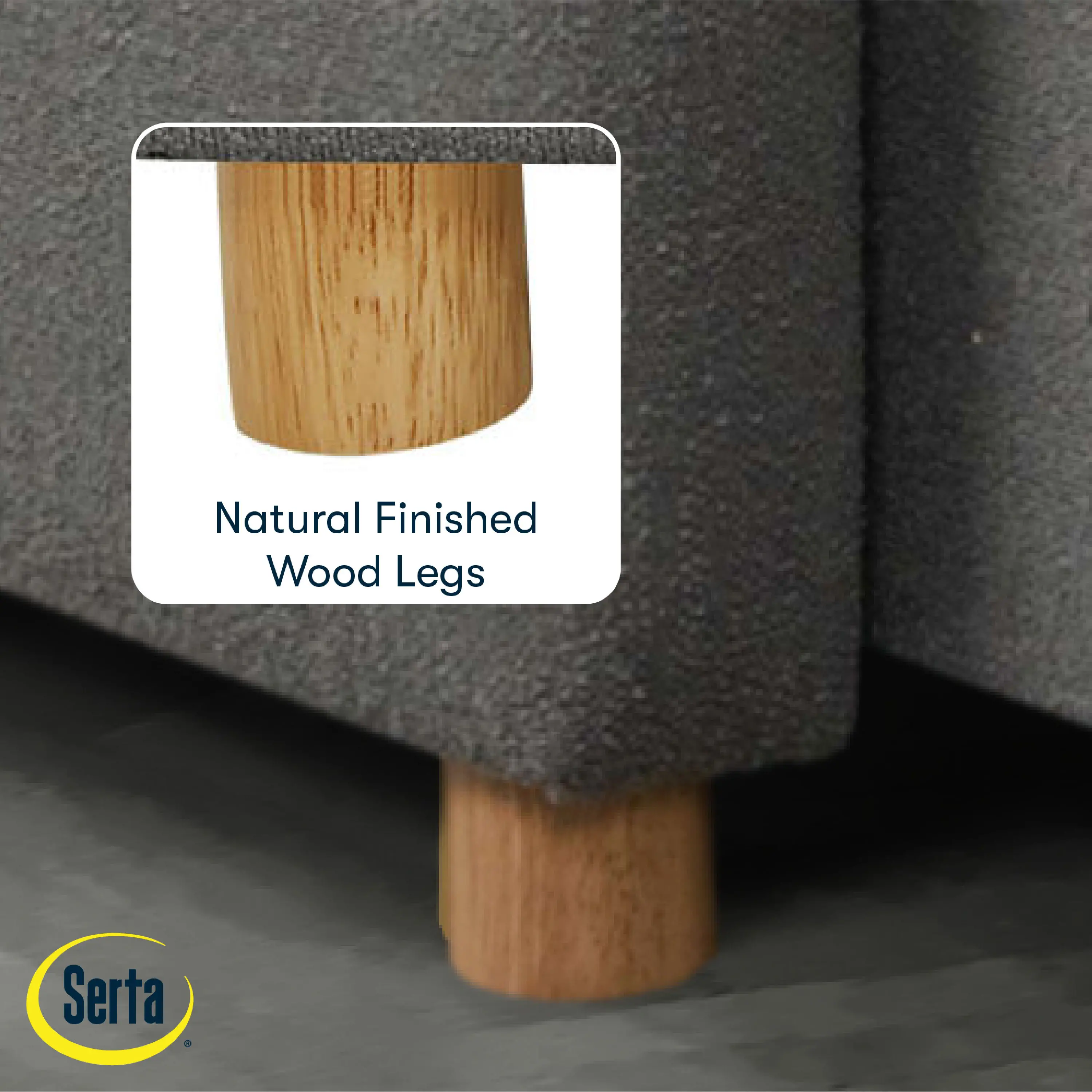 111A007GRY Serta Isla Gray Boucle Convertible Accent Chair-5