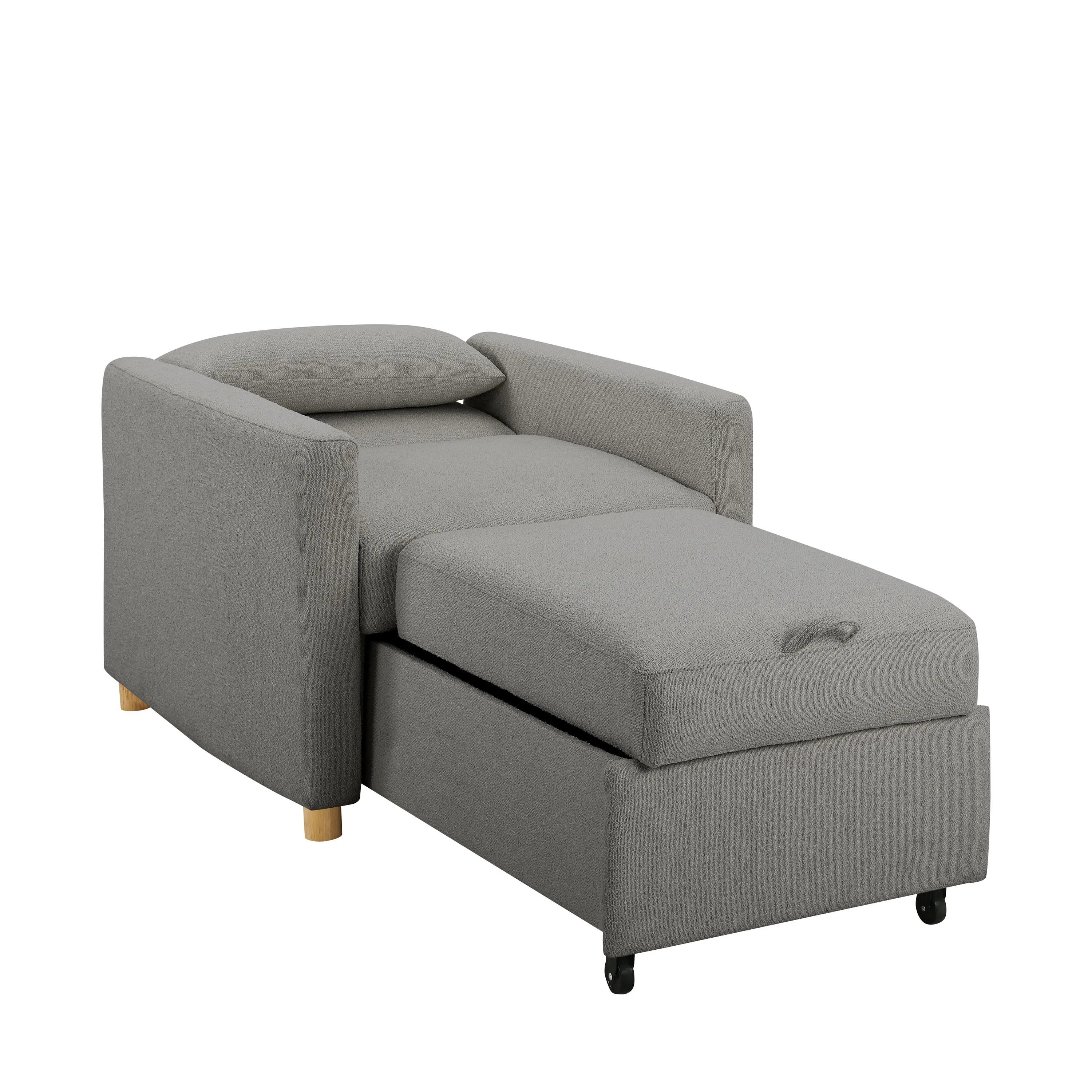 111A007GRY Serta Isla Gray Boucle Convertible Accent Chair-9