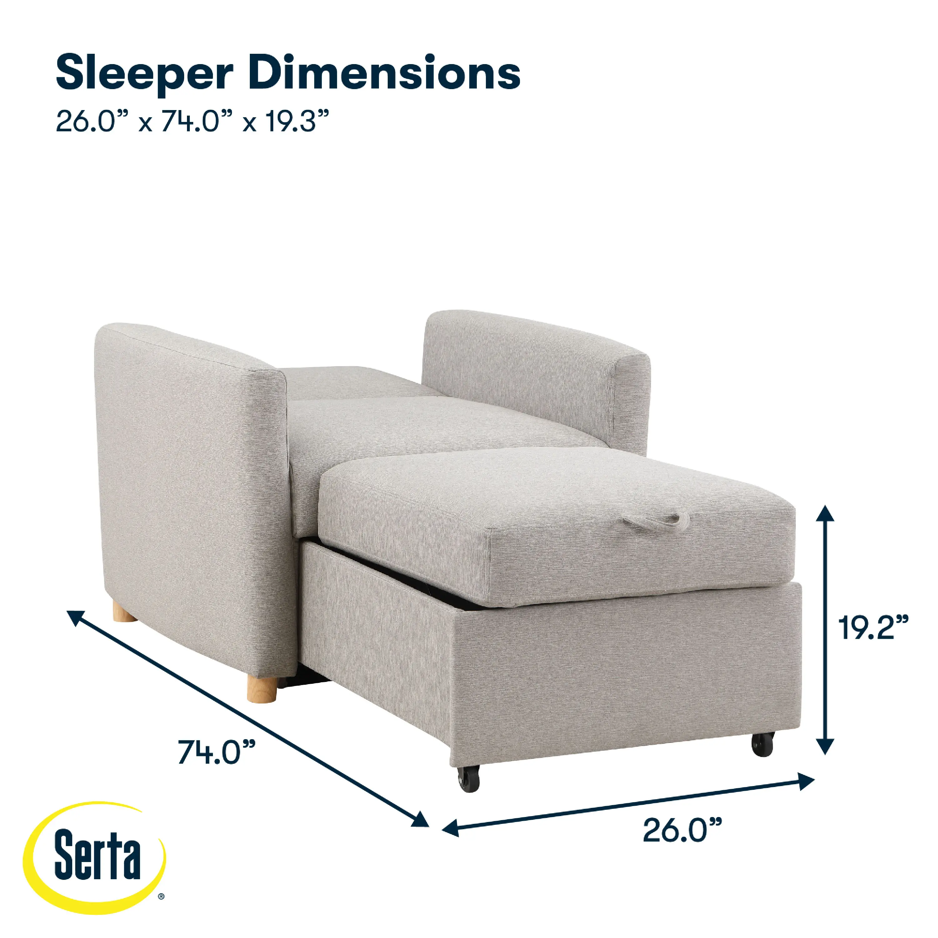 111A007LTG Serta Isla Light Gray Woven Convertible Accent Chair-16