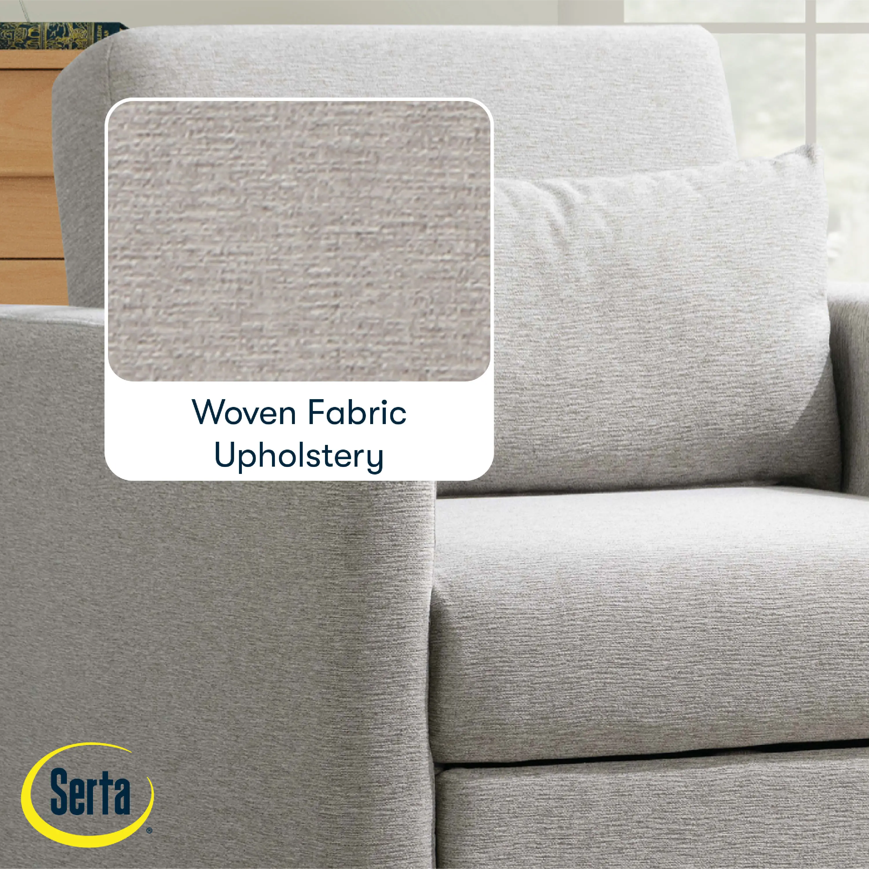 111A007LTG Serta Isla Light Gray Woven Convertible Accent Chair-4