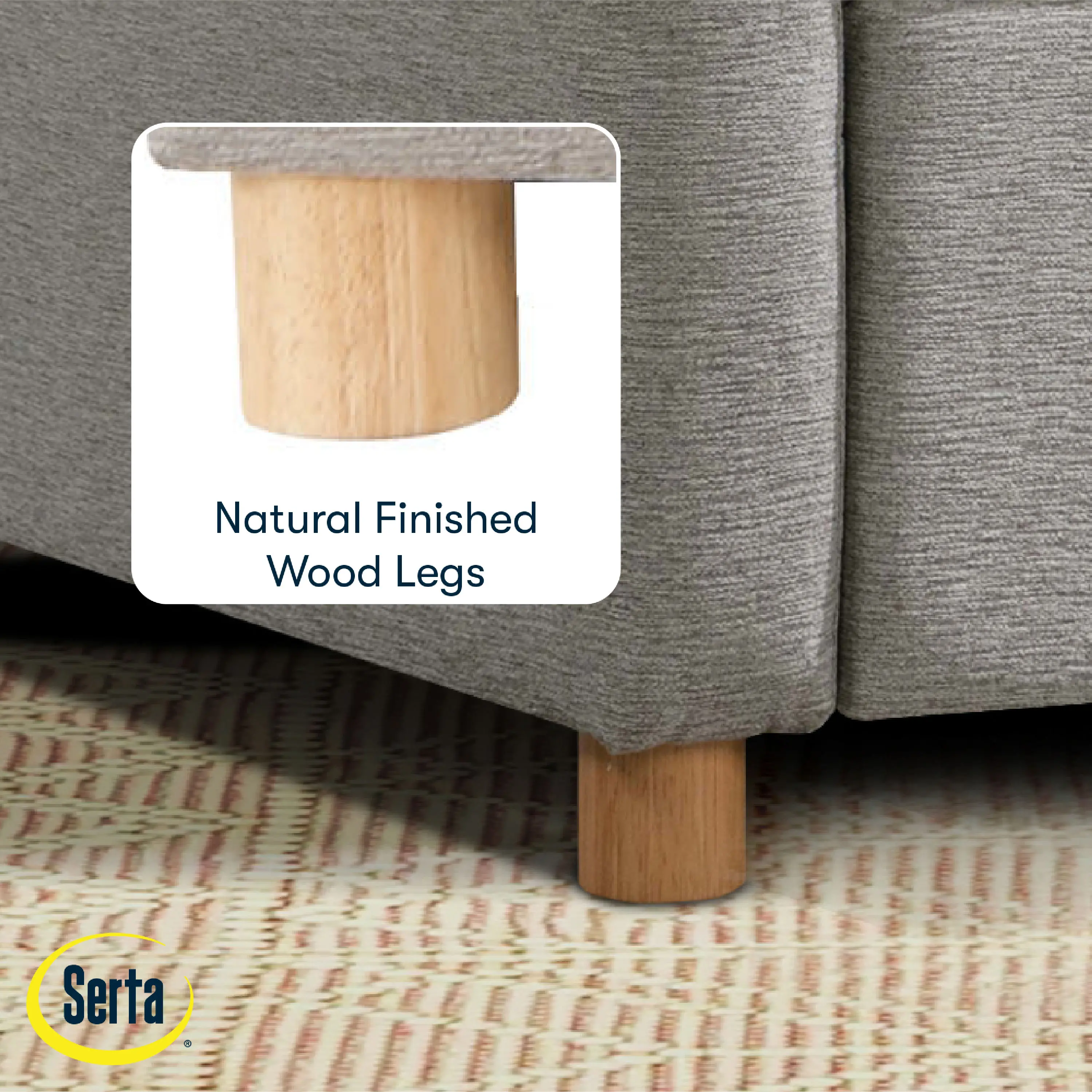 111A007LTG Serta Isla Light Gray Woven Convertible Accent Chair-5
